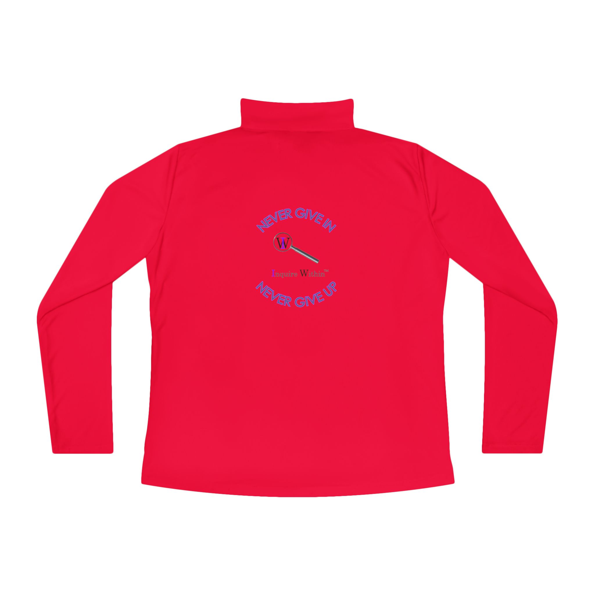 Ladies Quarter-Zip Pullover — 'Never Give In' Motivational Golf Pullover - Image 11