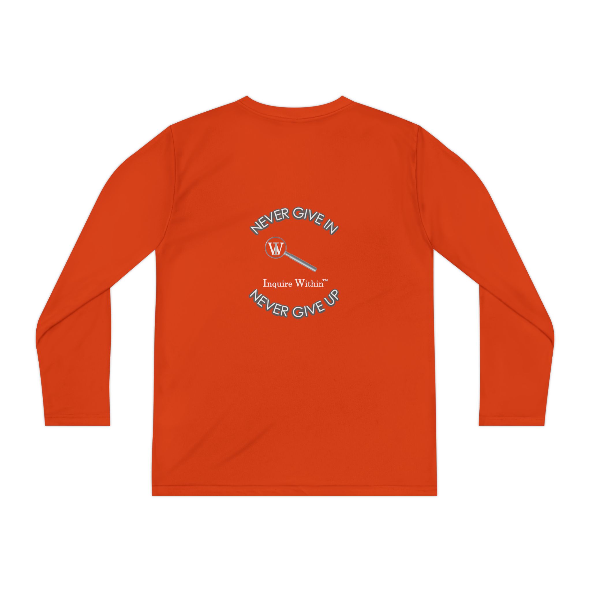 Youth Long Sleeve Tee — 'Never Give Up' Motivational Sports Shirt - Image 10