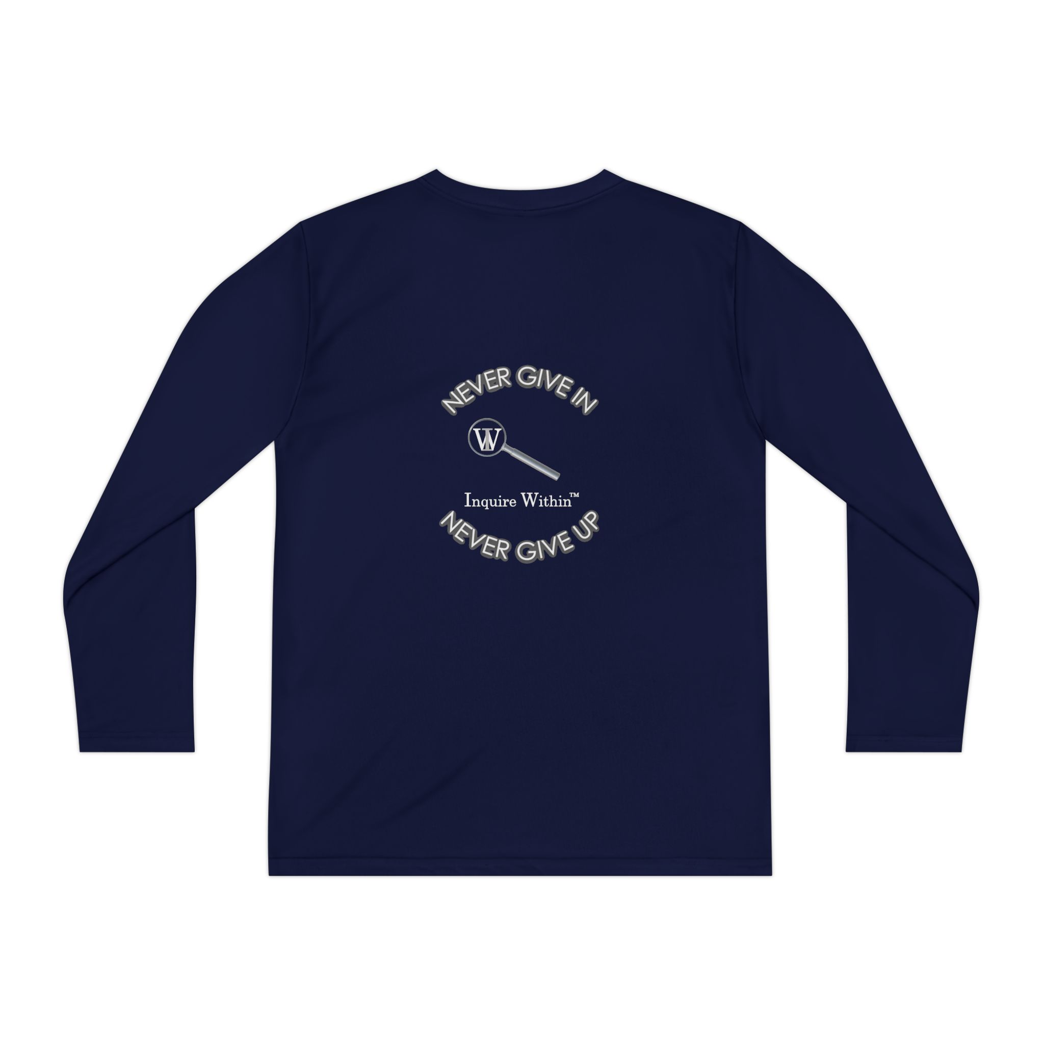 Youth Long Sleeve Tee — 'Never Give Up' Motivational Sports Shirt - Image 14