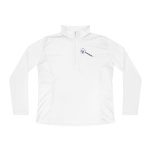 Ladies Quarter-Zip Pullover — 'Never Give In' Motivational Golf Pullover