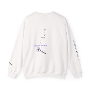 Motivational Crewneck Sweatshirt - INQUIRE WITHIN 'TAKE THE TIME' LOGO