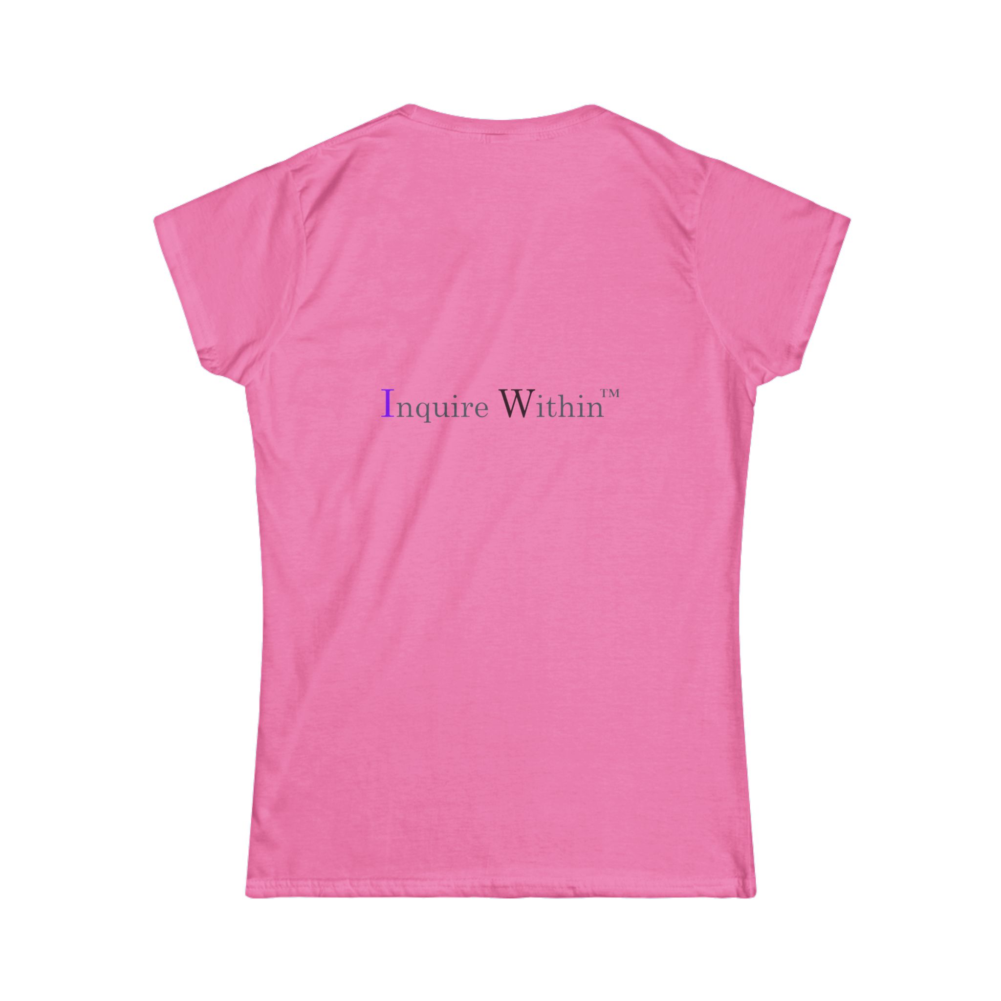 Women's Inspirational Soft style Tee INQUIRE WITHIN "SWIRL LOGO" - Image 5