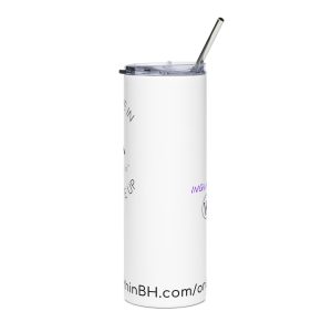 Stainless Steel Tumbler, 20oz WITH NEVER GIVE IN AND TAKE THE TIME LOGOS