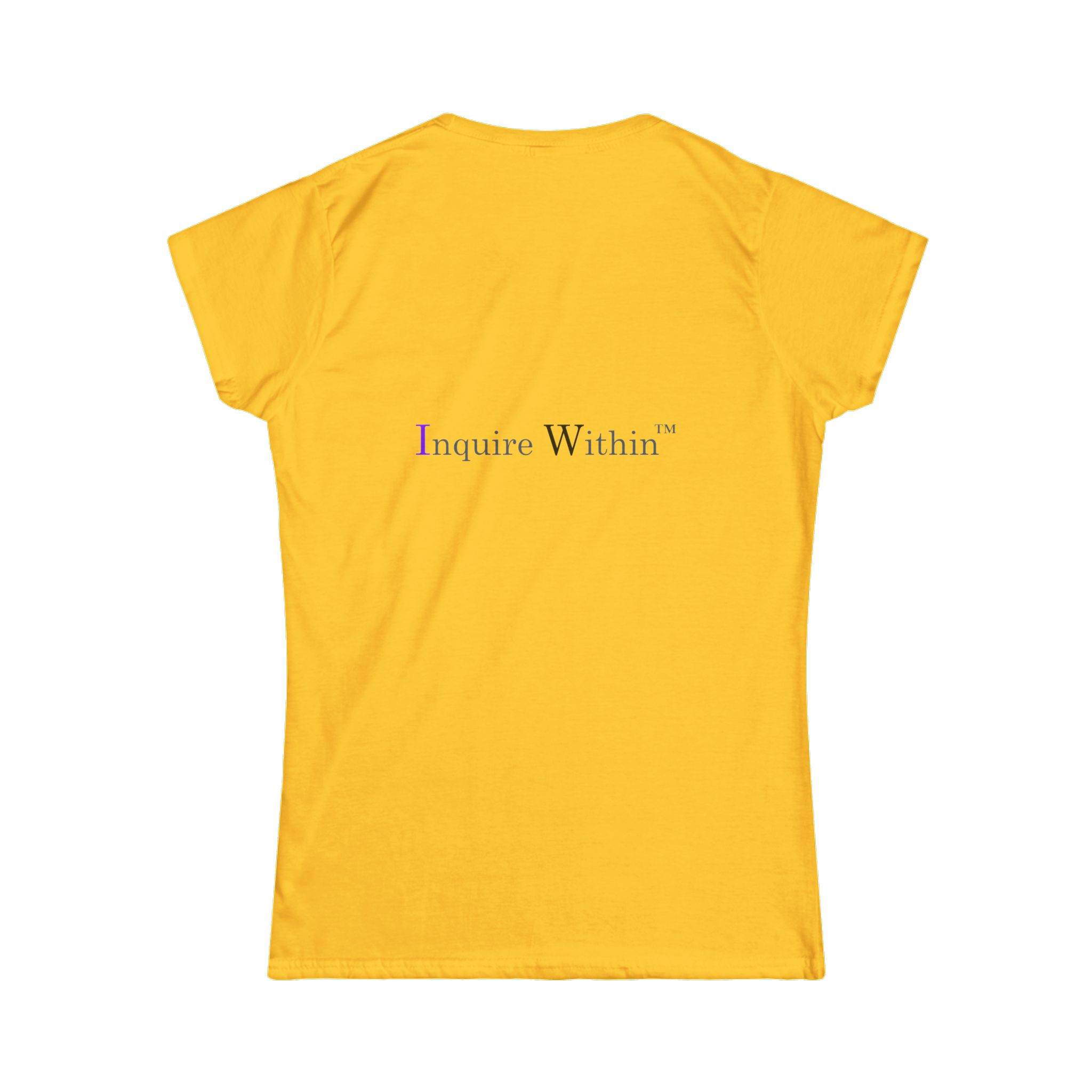 Women's Inspirational Soft style Tee INQUIRE WITHIN "SWIRL LOGO" - Image 14