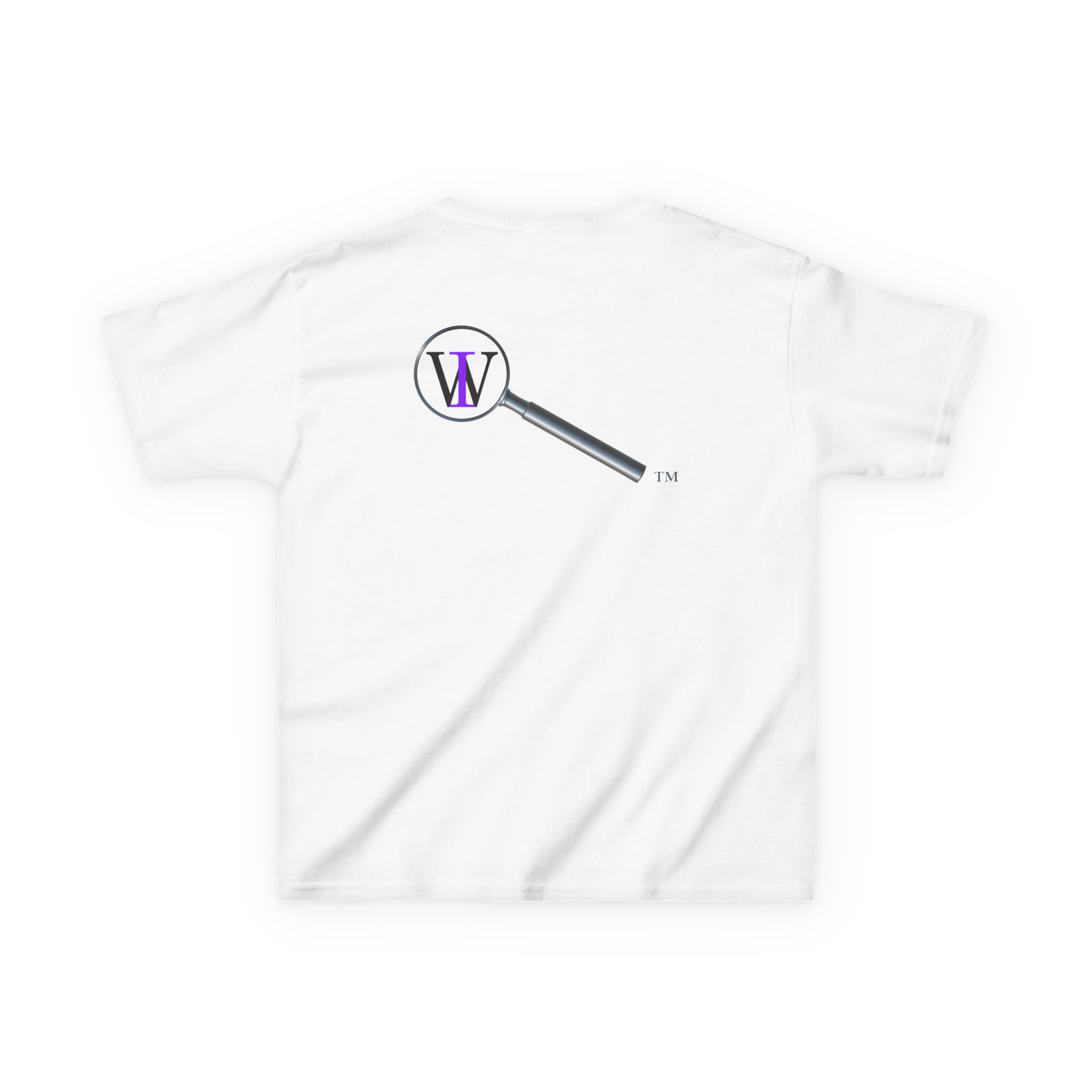 Kids Curiosity Tee — Magnifying Glass Logo & Positive Traits Spiral Kids T‑Shirt - Image 3