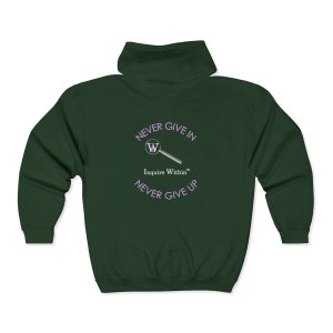 Men's INQUIRE WITHIN "Never Give In" Full Zip Hoodie