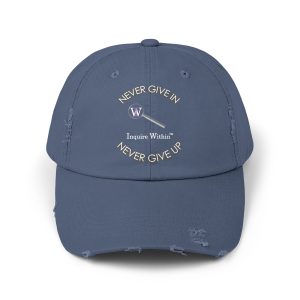 Distressed Cap "Never Give Up"