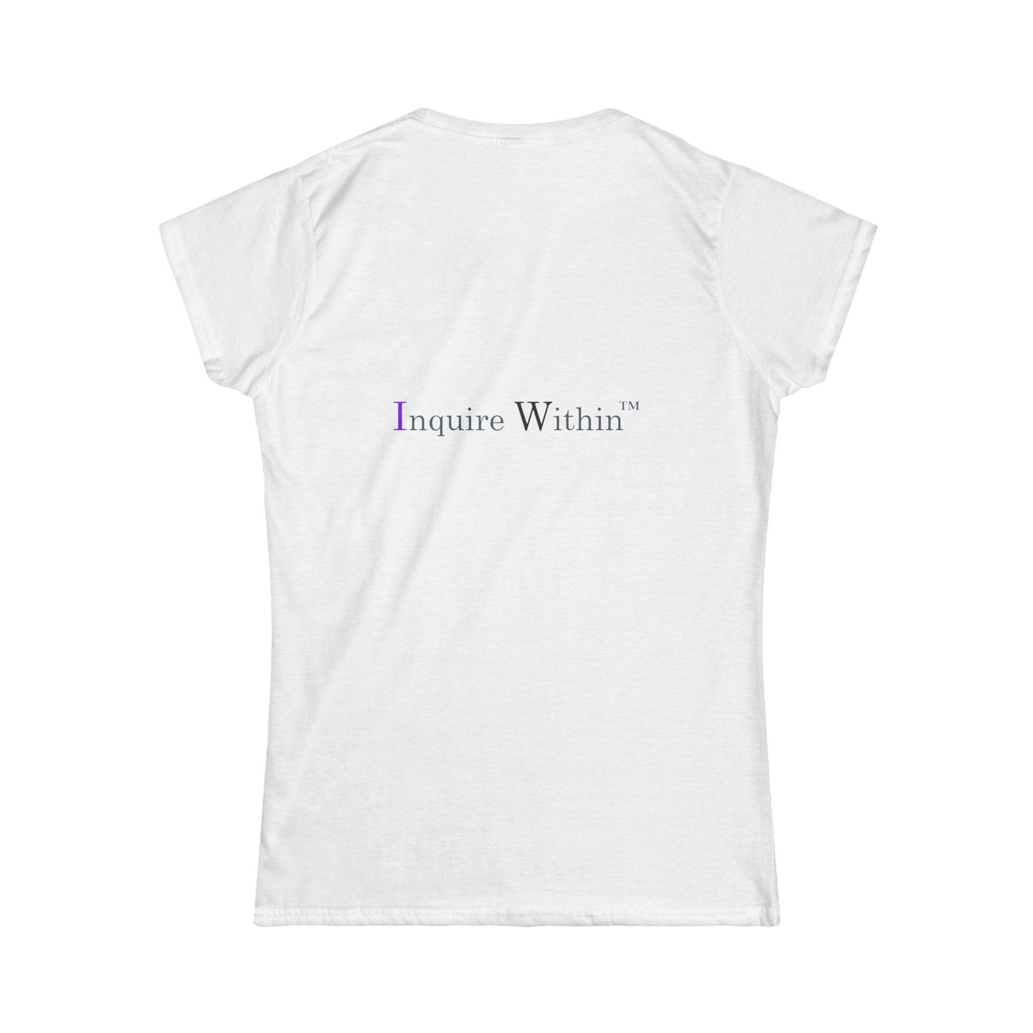 Women's Inspirational Soft style Tee INQUIRE WITHIN "SWIRL LOGO" - Image 11