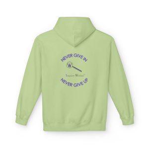 Fleece Hoodie - Inspire Curiosity Midweight Hoodie - "Never Give In"