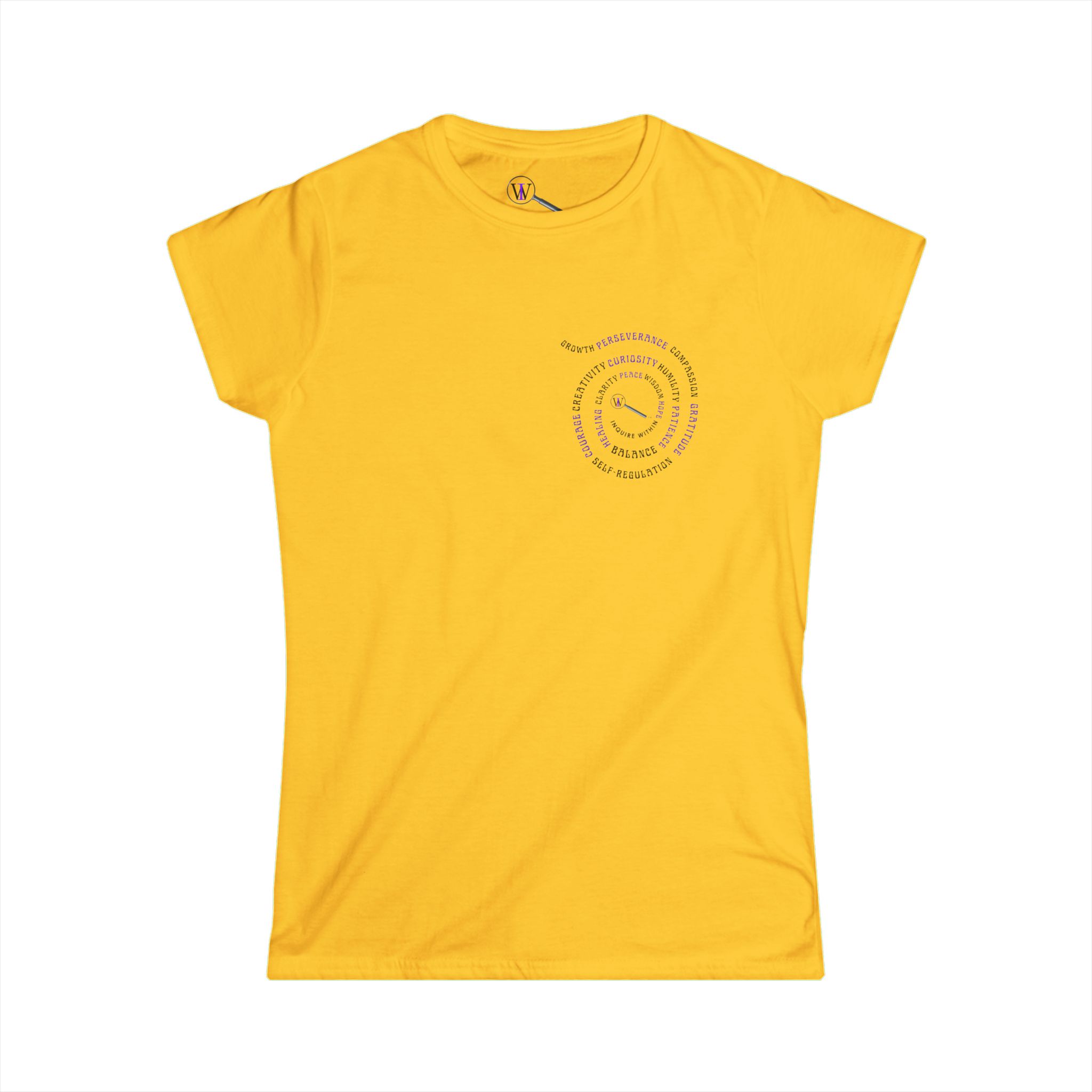 Women's Inspirational Soft style Tee INQUIRE WITHIN "SWIRL LOGO" - Image 13