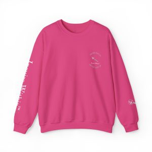 Motivational Crewneck Sweatshirt - 'Never Give In, Never Give Up' Logo - Inquire Within Design