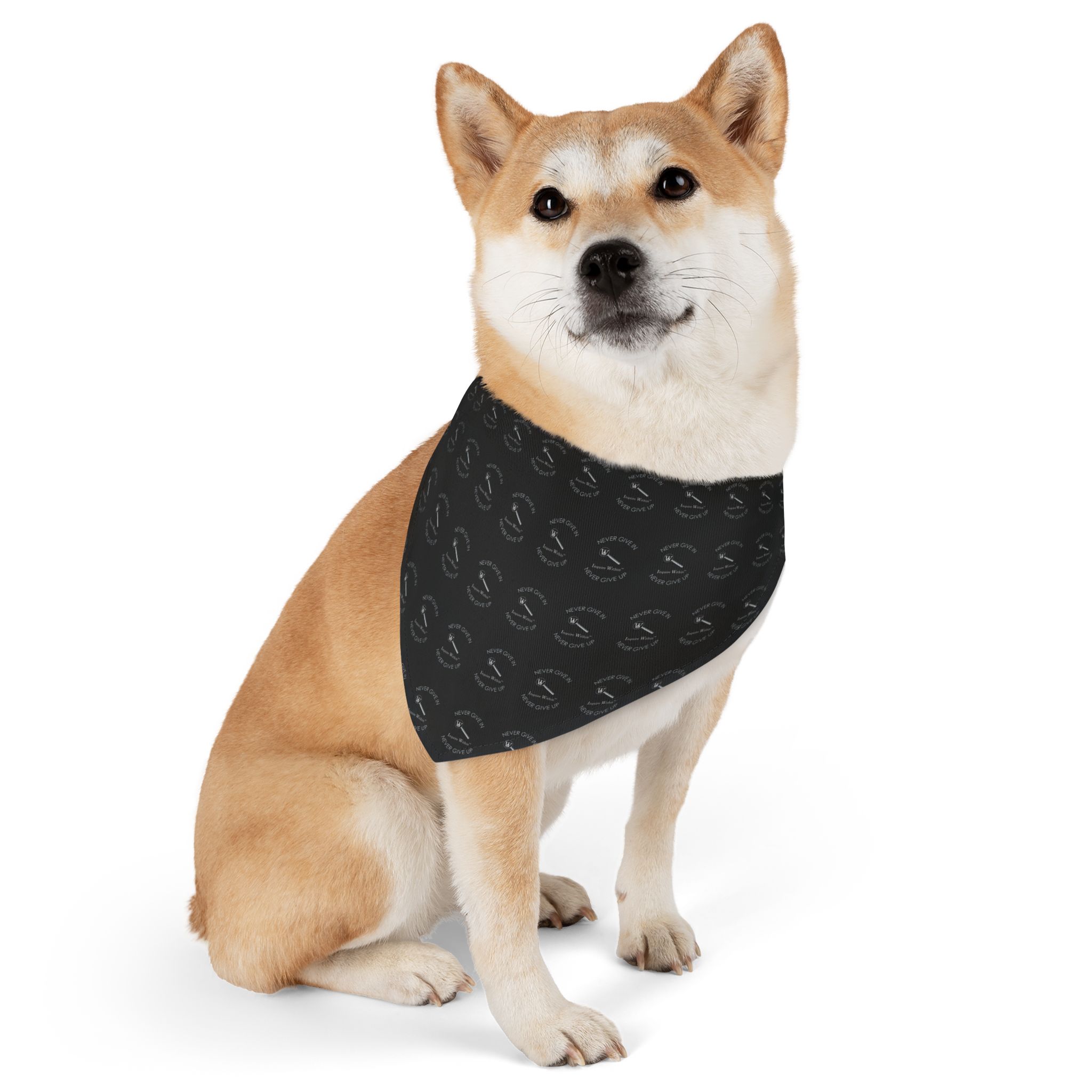 Never Give In Pet Bandana Collar - Fun and Stylish Dog Accessory - Image 2