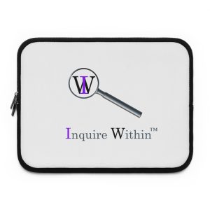 Stylish Laptop Sleeve, Gift for Students, Tech Accessories, Inquire Within Design, Ideal for Holidays, Work, School