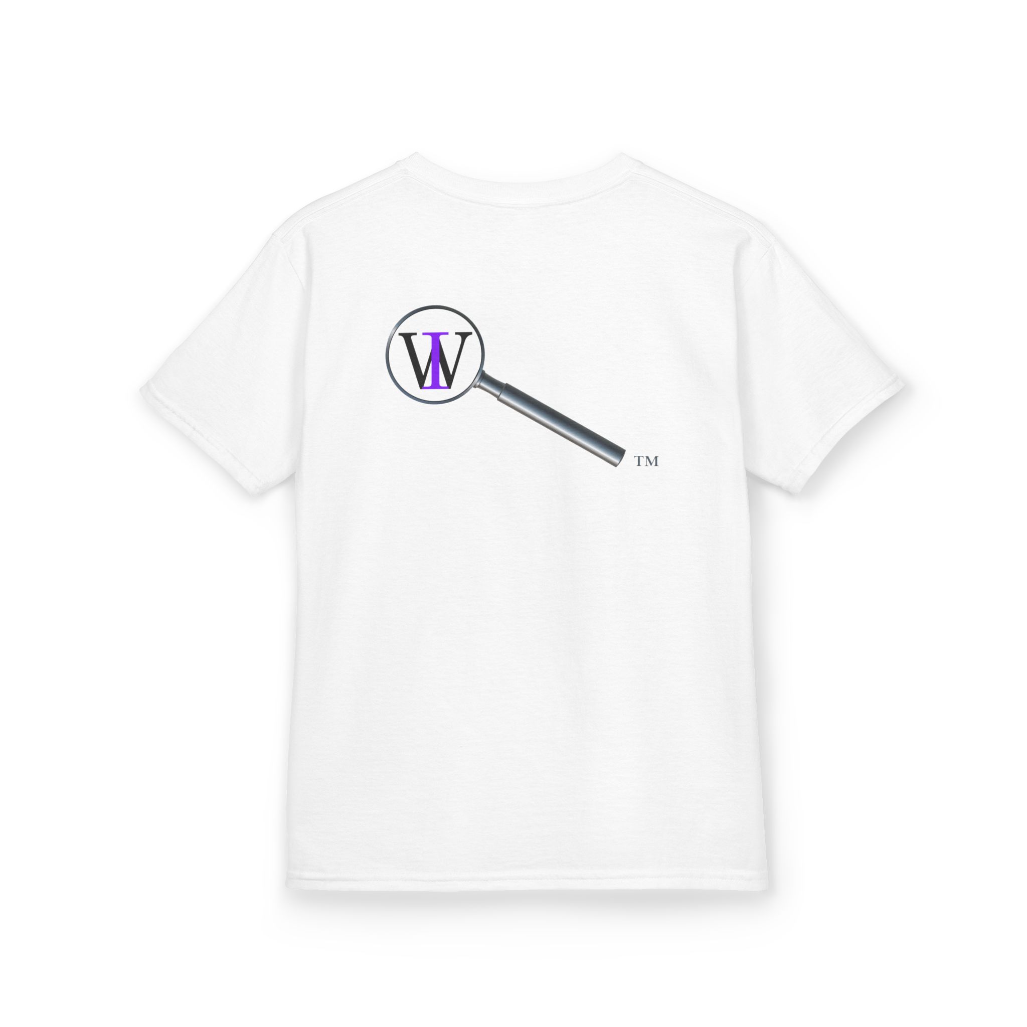 Kids Curiosity Tee — Magnifying Glass Logo & Positive Traits Spiral Kids T‑Shirt - Image 5