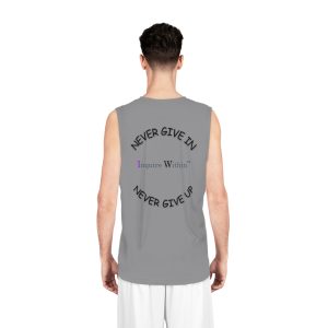 Never Give In Never Give Up Basketball Jersey – 'Inquire Within' Motivational Sports Tank