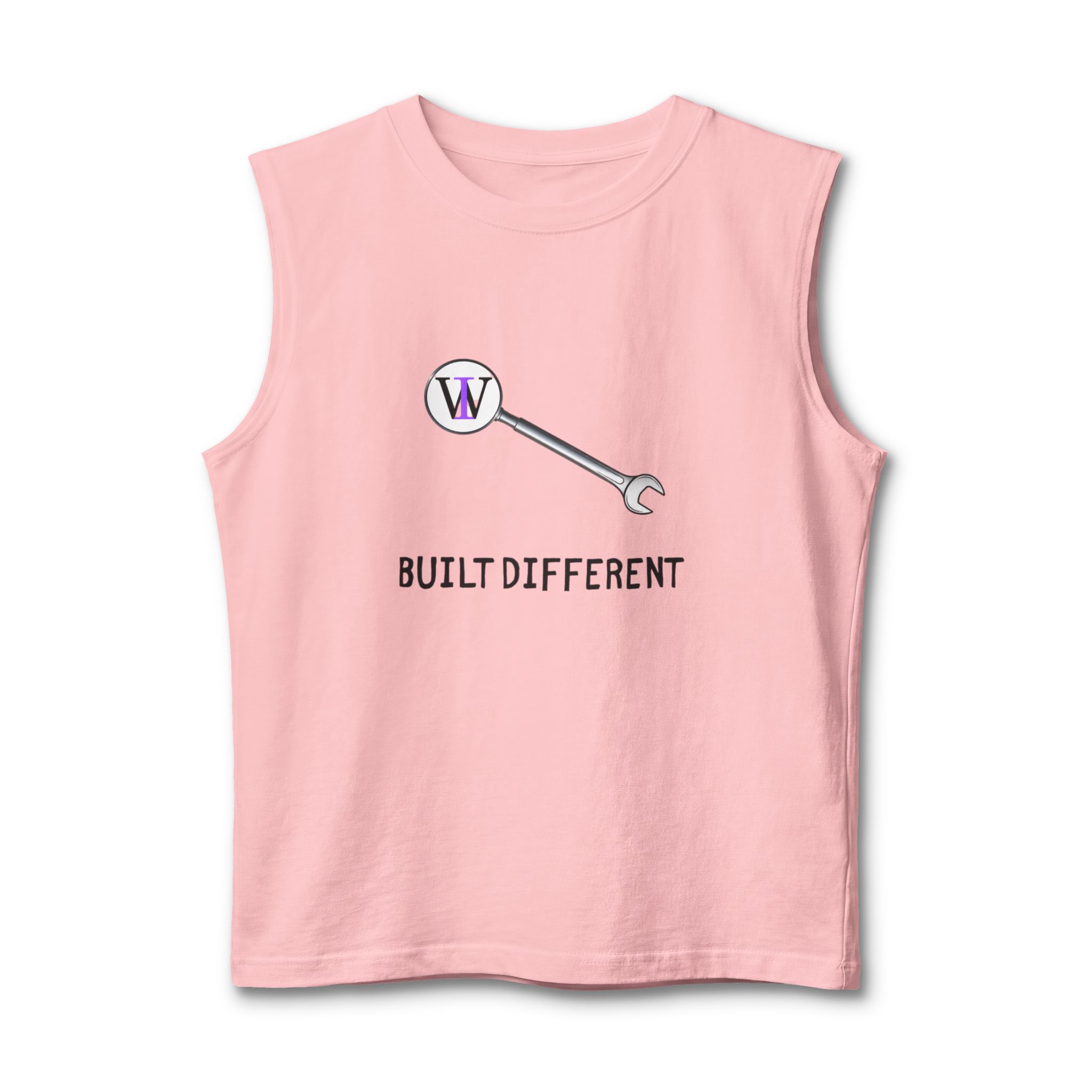 Built Different Muscle Tank — 'Built Different' Wrench Graphic Tank Top - Image 13