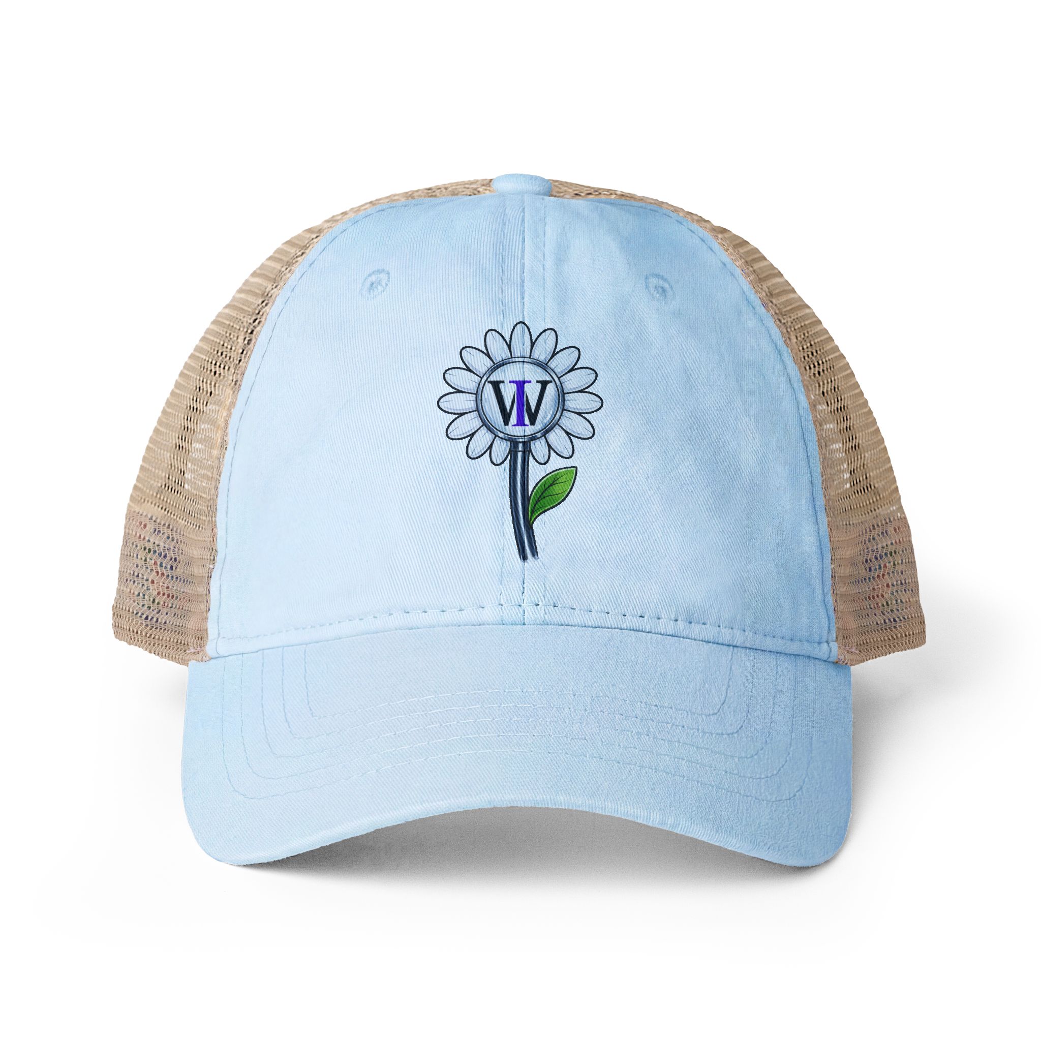 Women's Washed Mesh-Back Cap- Daisy - Image 3