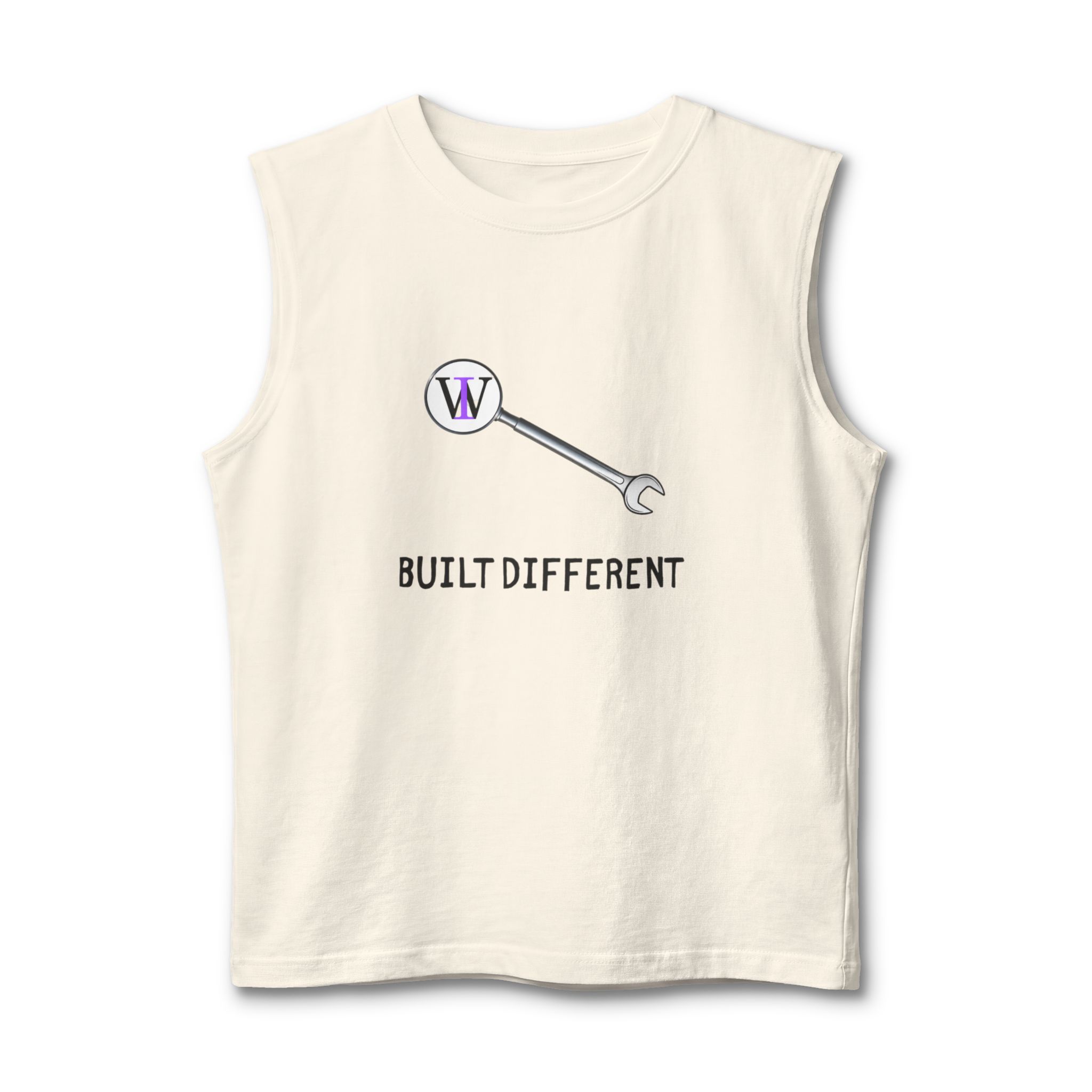 Built Different Muscle Tank — 'Built Different' Wrench Graphic Tank Top - Image 5