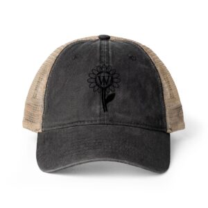 Women's Washed Mesh-Back Cap- Daisy