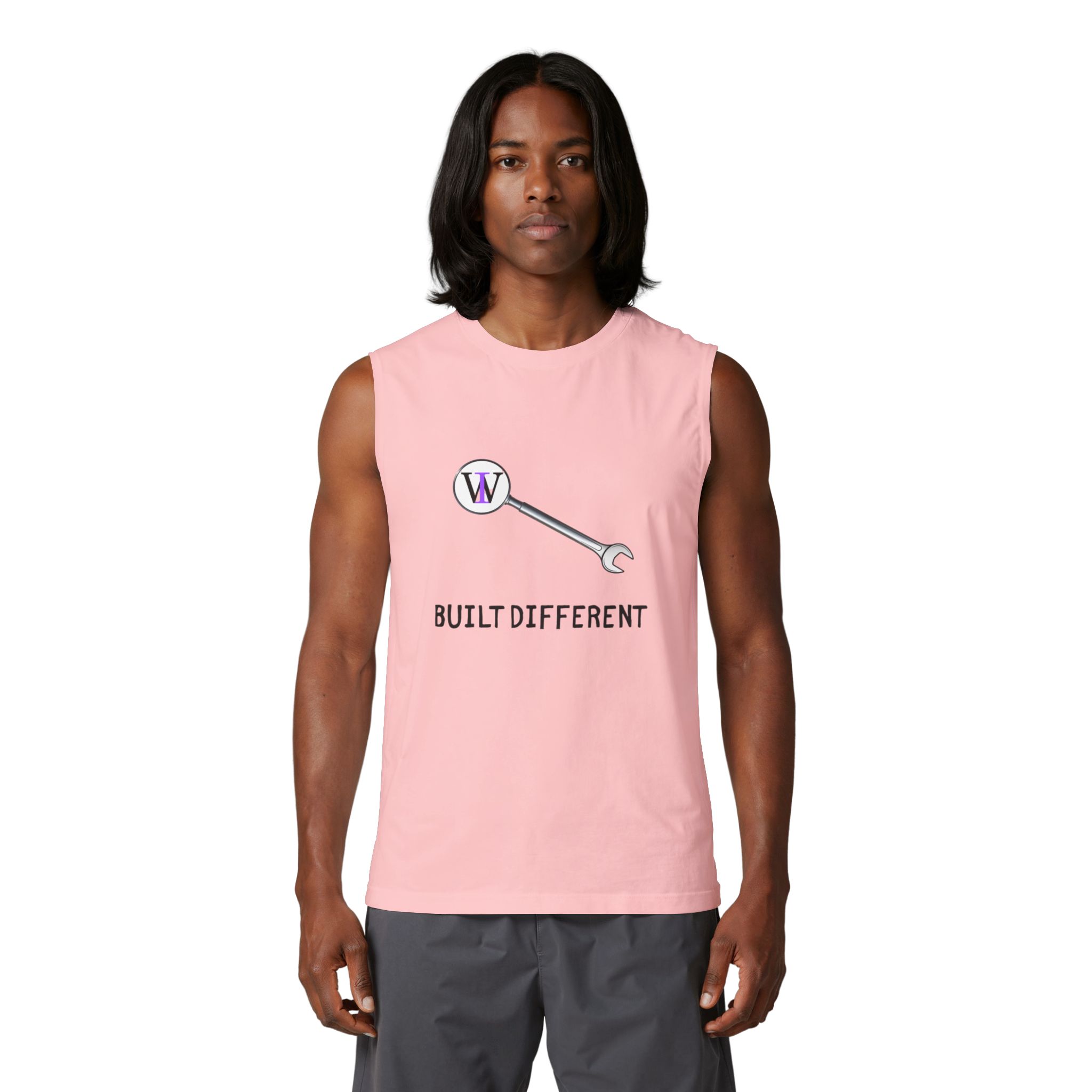 Built Different Muscle Tank — 'Built Different' Wrench Graphic Tank Top - Image 15