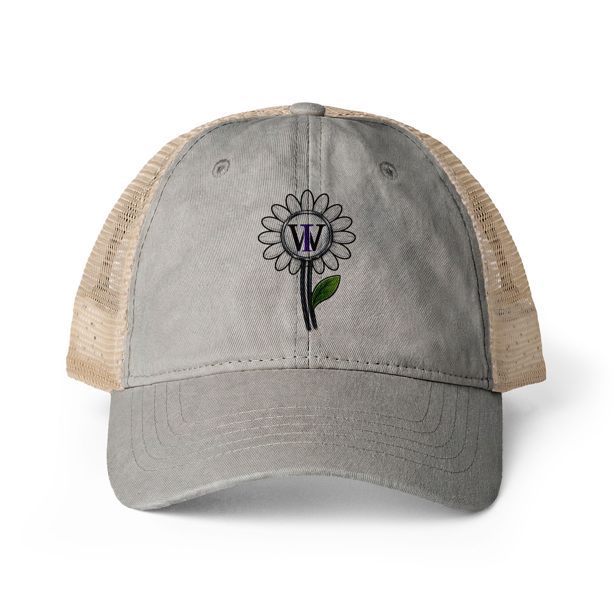 Women's Washed Mesh-Back Cap- Daisy - Image 13