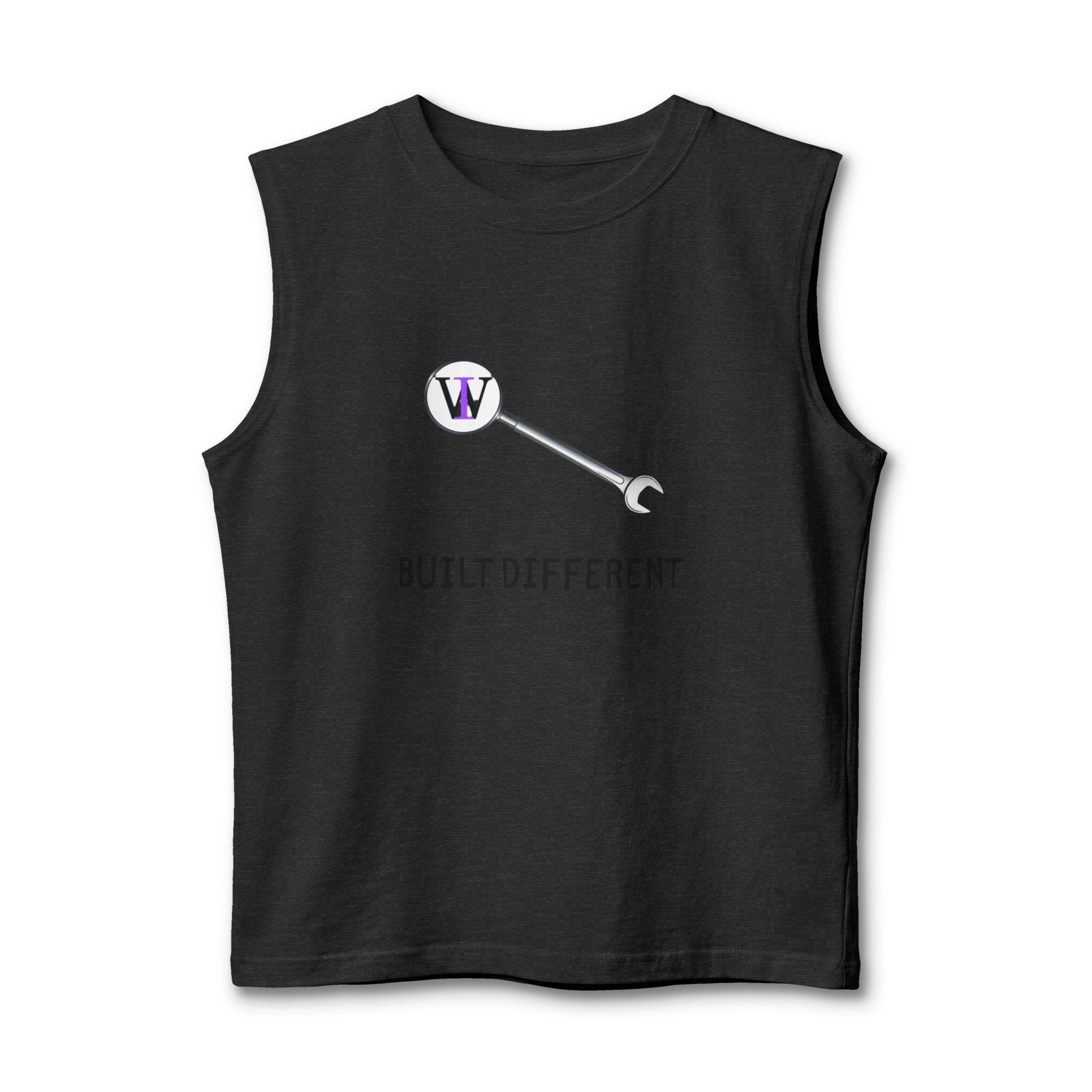 Built Different Muscle Tank — 'Built Different' Wrench Graphic Tank Top - Image 9
