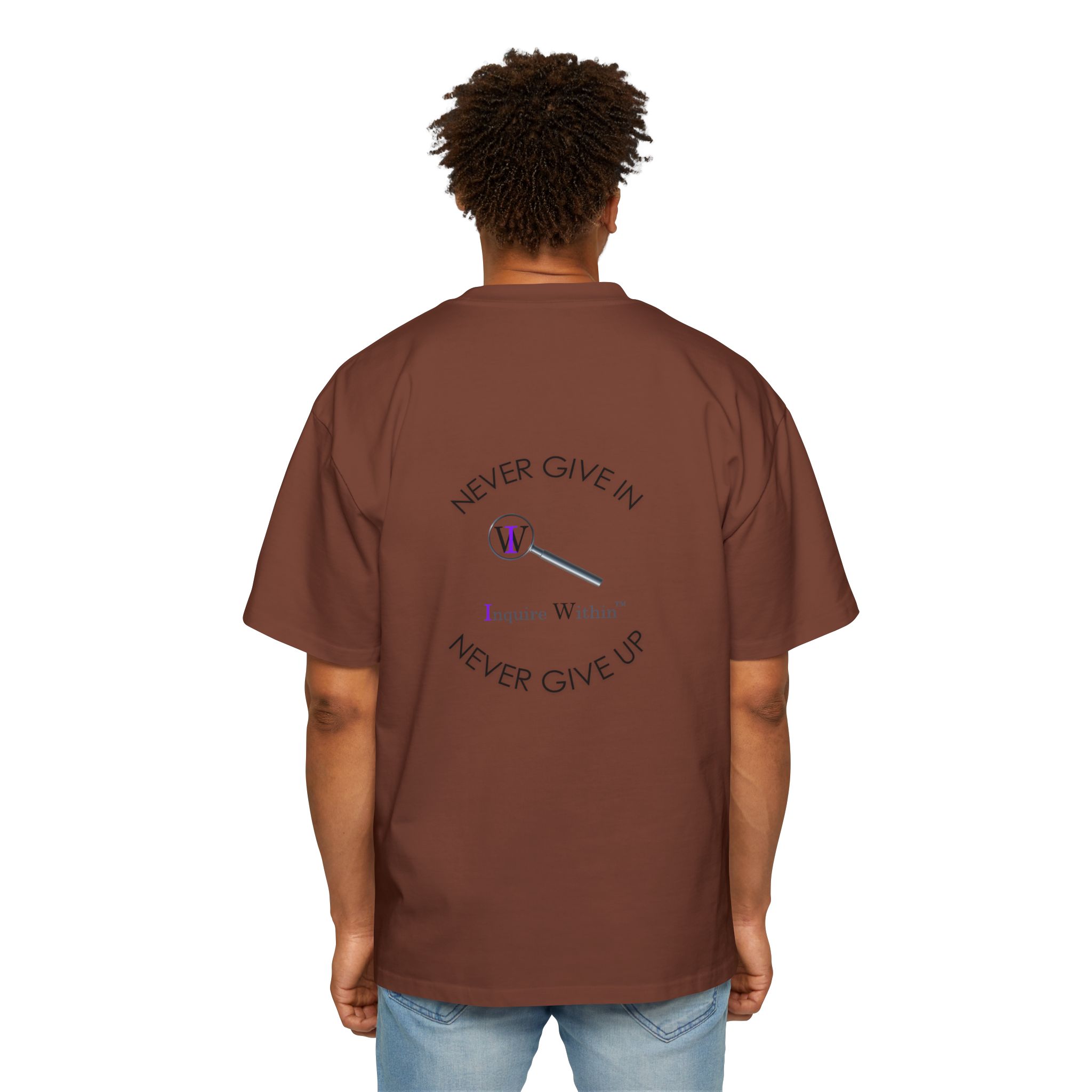 Men's Heavy Oversized Tee- "Inquire Within" - Image 12