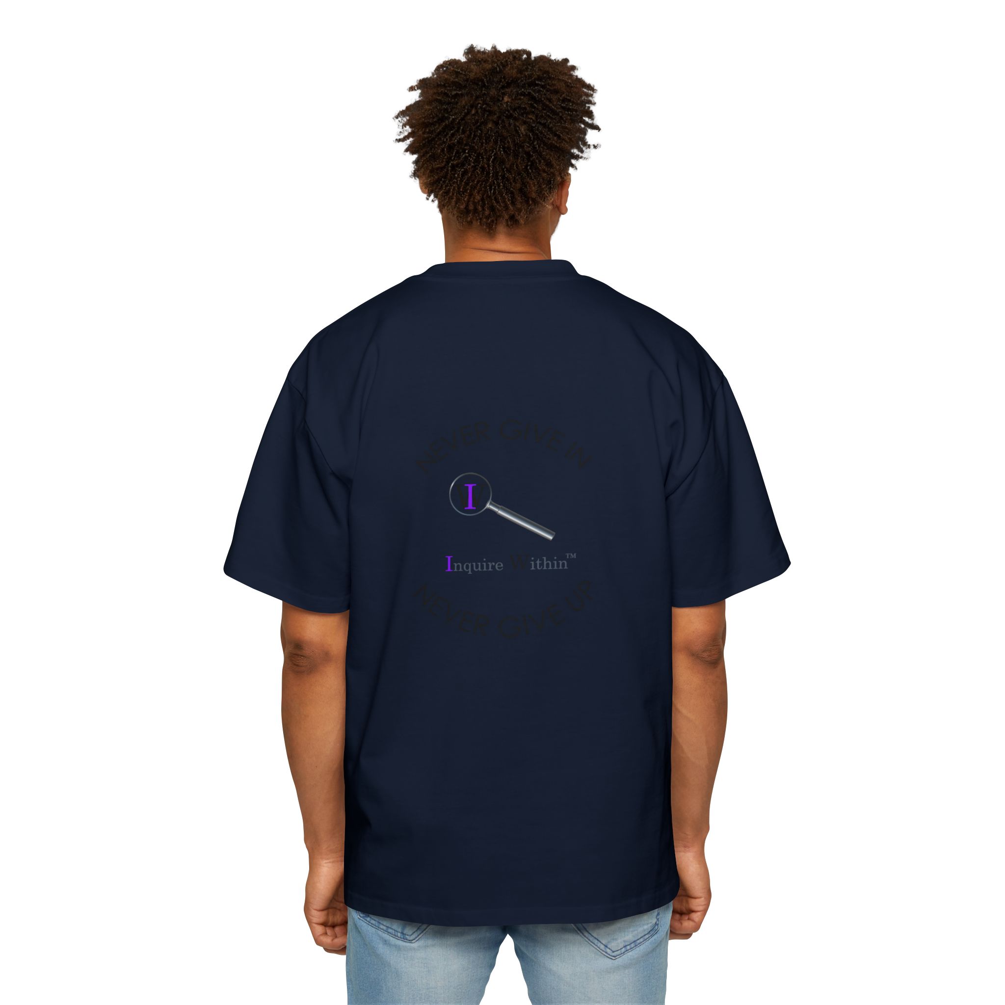 Men's Heavy Oversized Tee- "Inquire Within" - Image 48