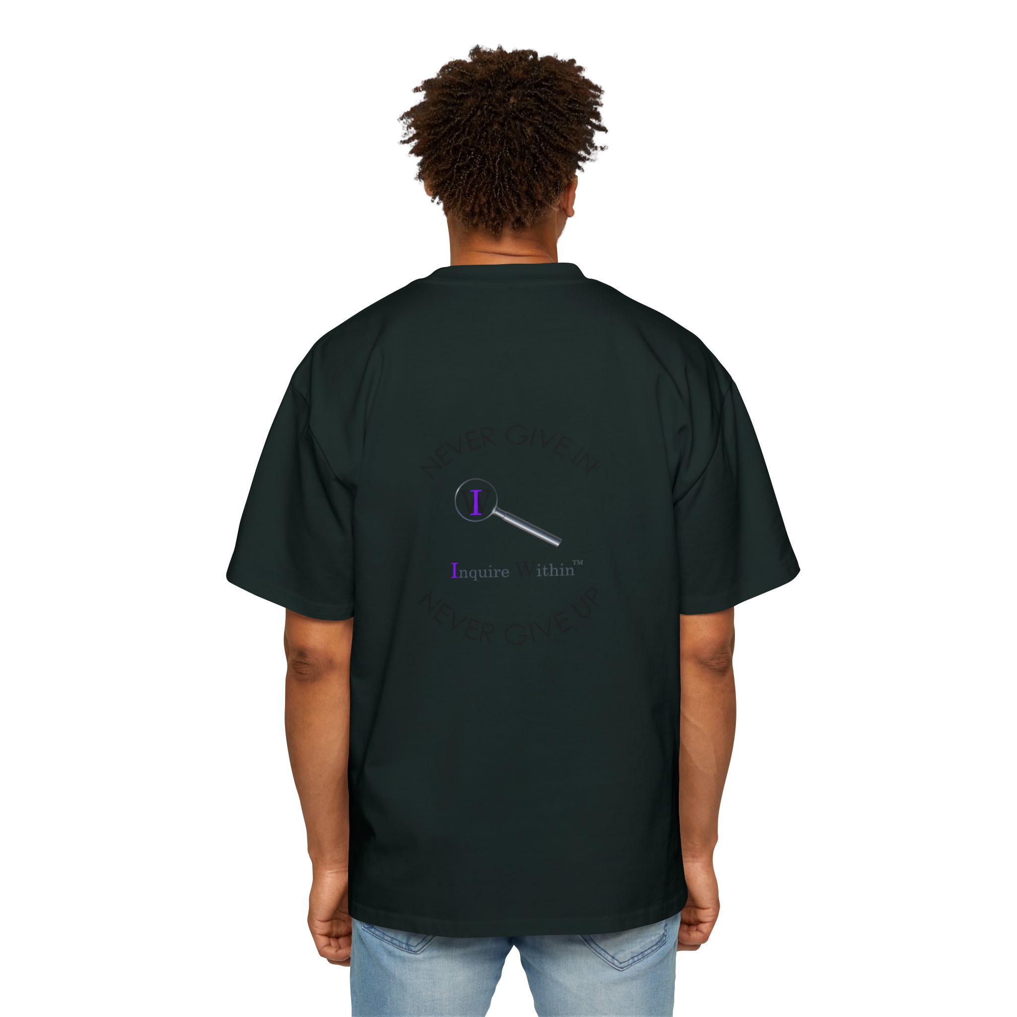 Men's Heavy Oversized Tee- "Inquire Within" - Image 44