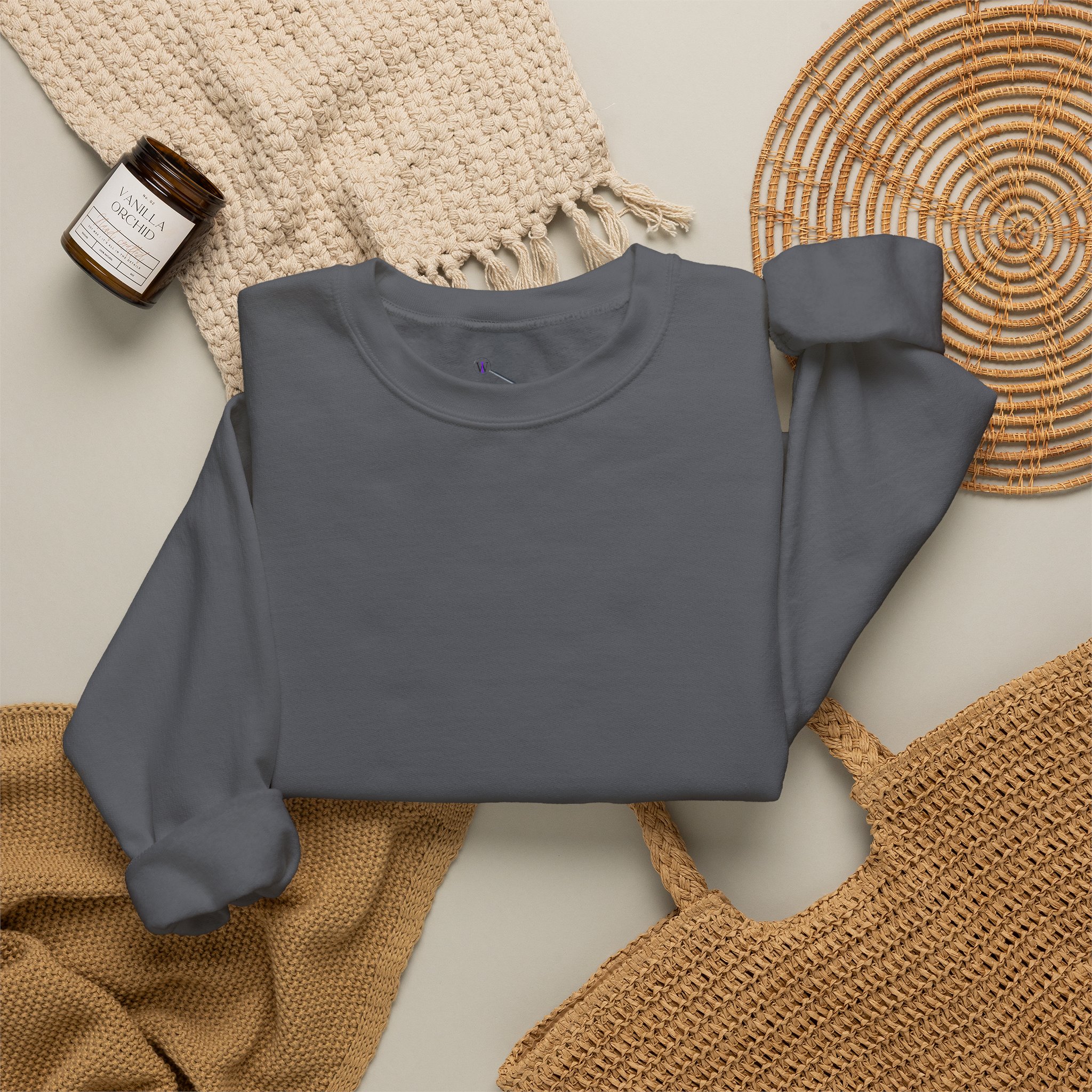 Unisex Crewneck Sweatshirt- Inquire Within Back and Spyglass on sleeves - Image 52