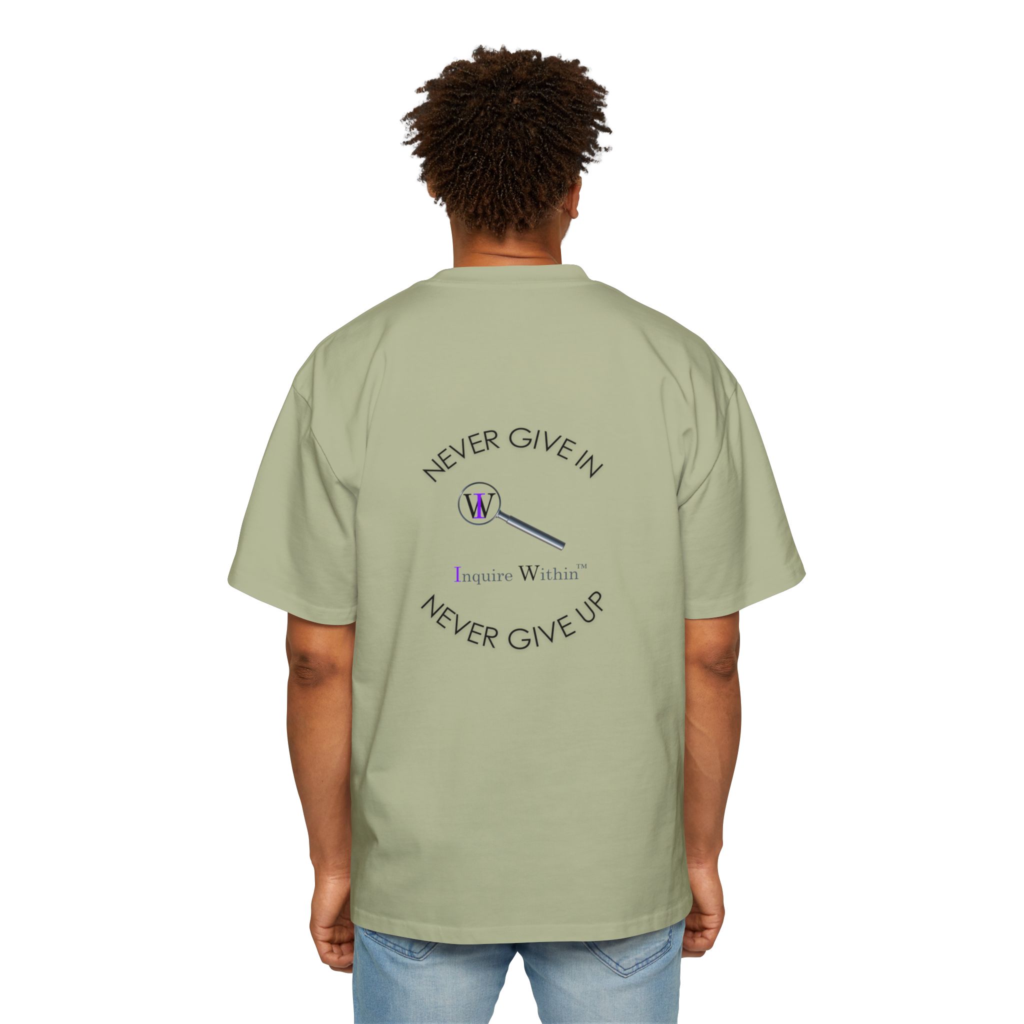 Men's Heavy Oversized Tee- "Inquire Within" - Image 32