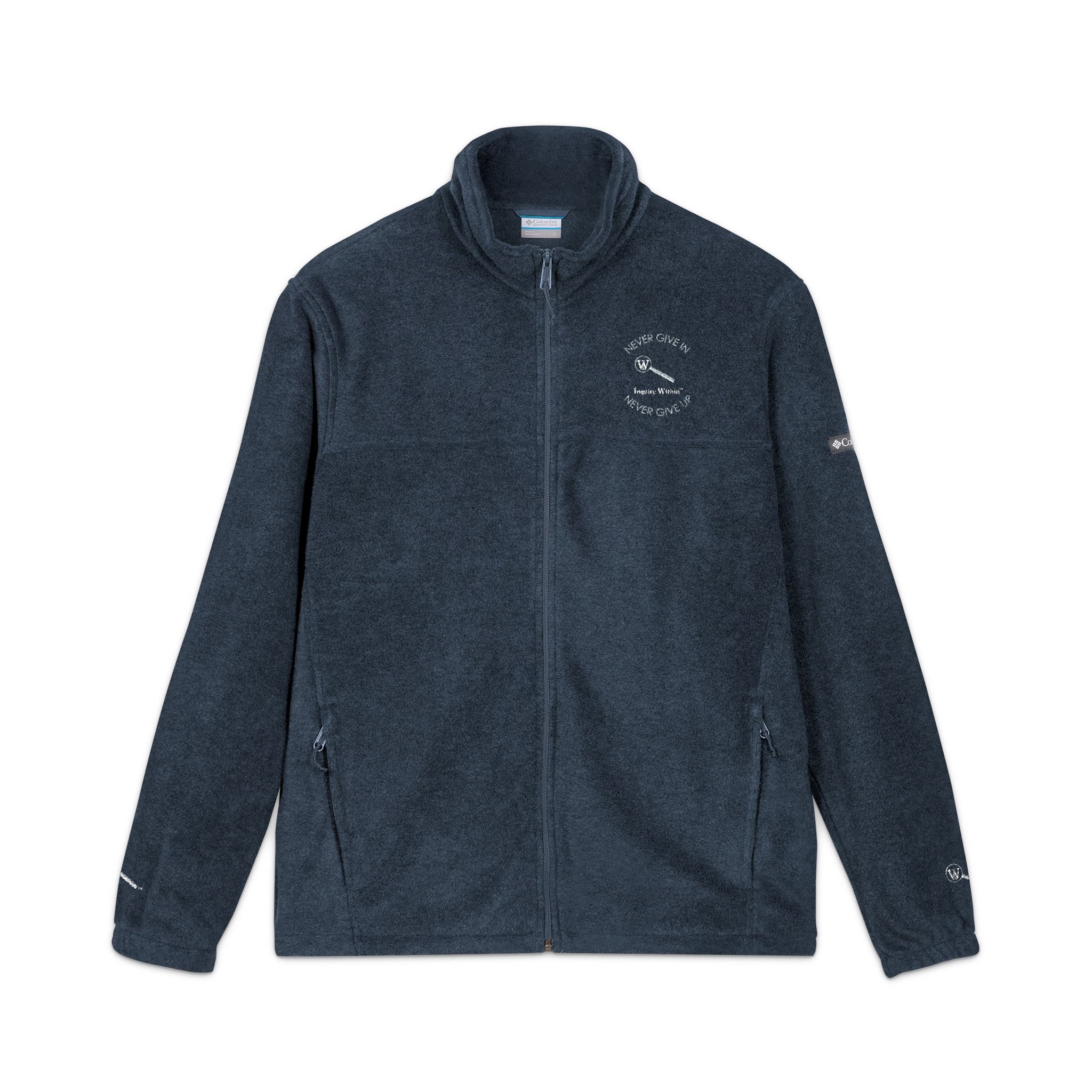 NEVER GIVE IN, NEVER GIVE UP Embroidered Fleece Jacket - Image 9