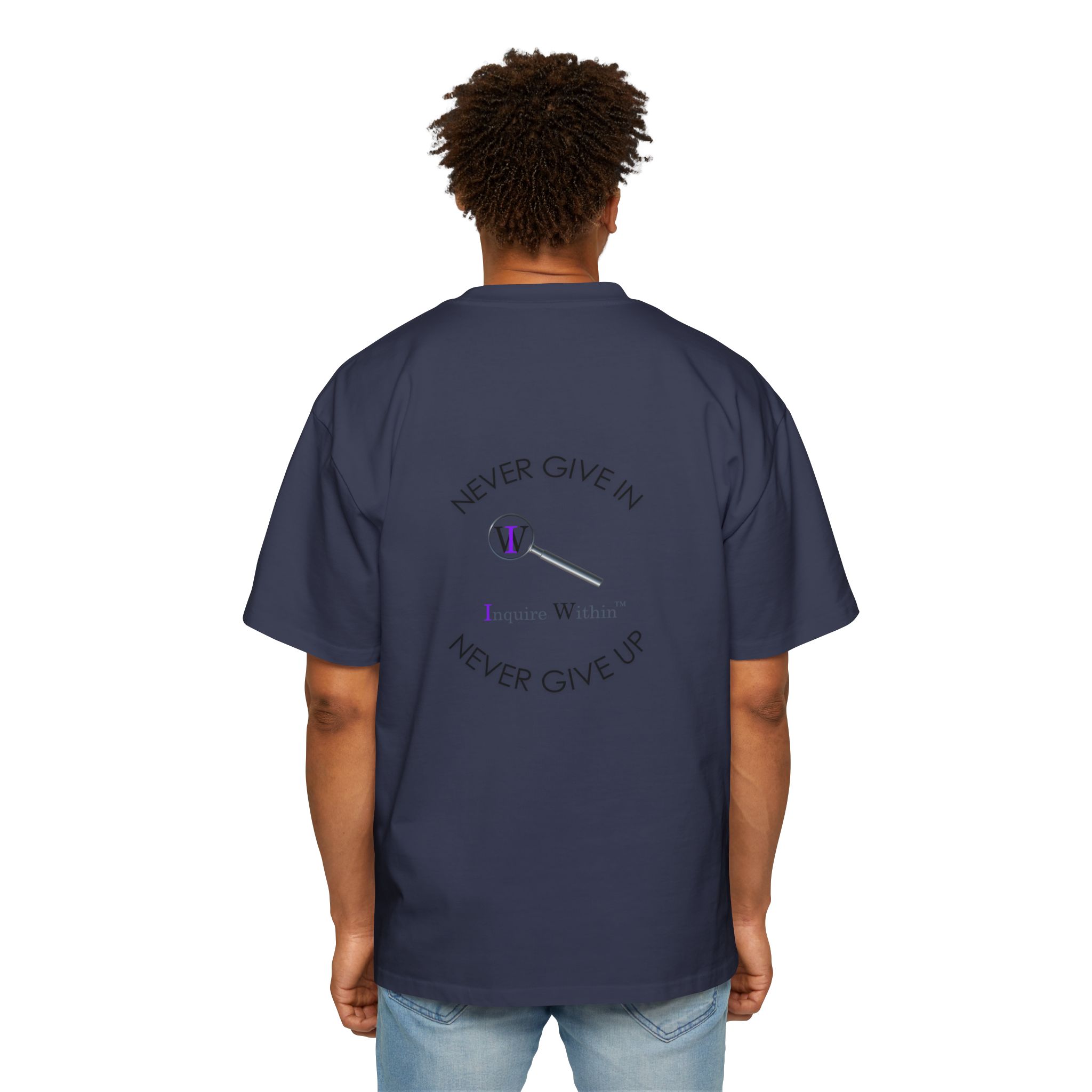 Men's Heavy Oversized Tee- "Inquire Within" - Image 52