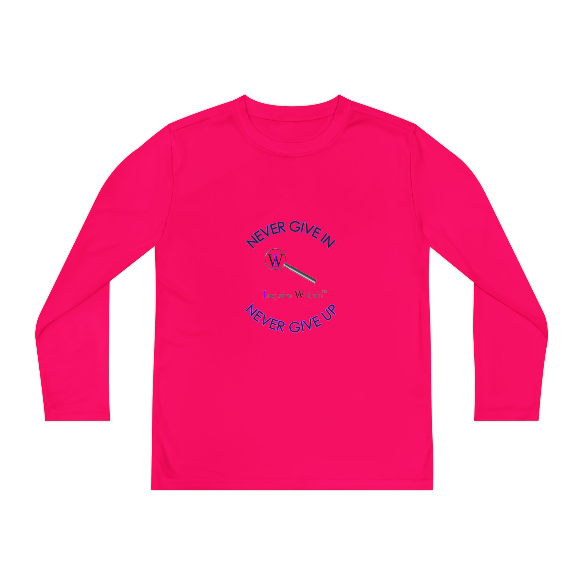 Youth Long Sleeve Tee — 'Never Give In. Never Give Up" - Image 57