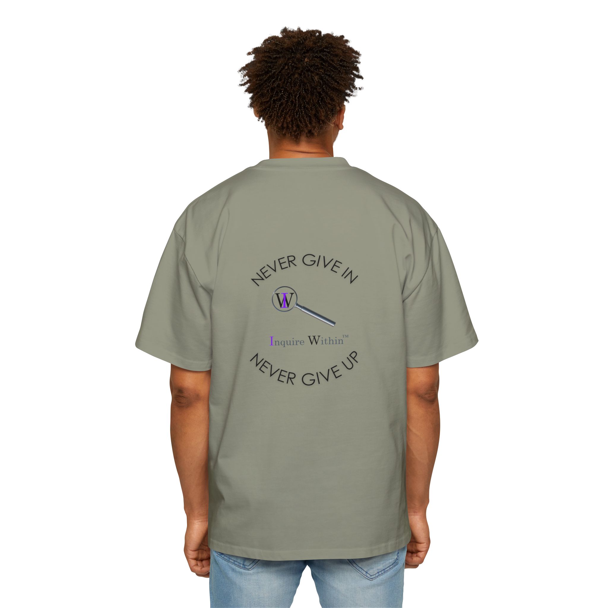 Men's Heavy Oversized Tee- "Inquire Within" - Image 36