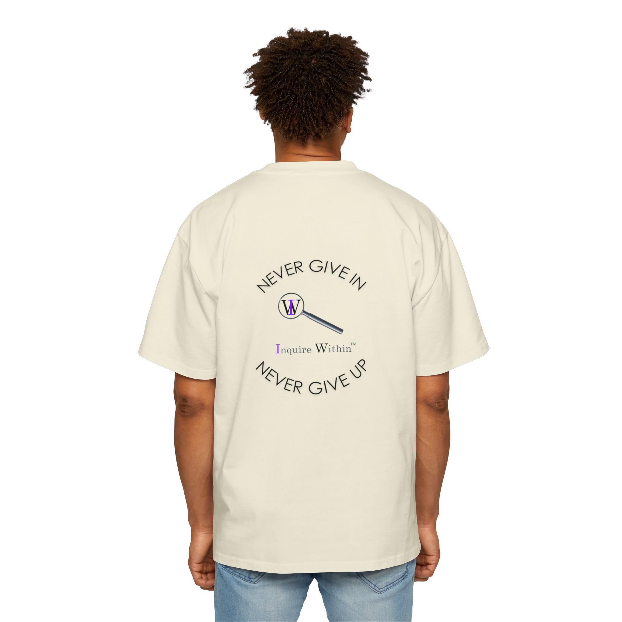 Men's Heavy Oversized Tee- "Inquire Within" - Image 24