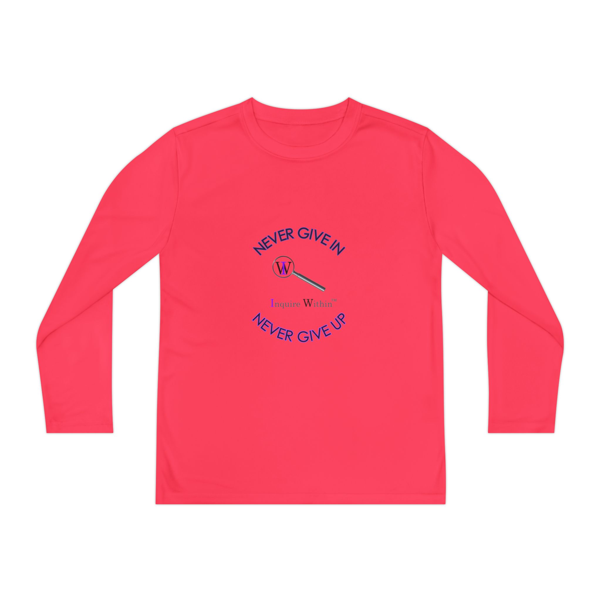 Youth Long Sleeve Tee — 'Never Give In. Never Give Up" - Image 17