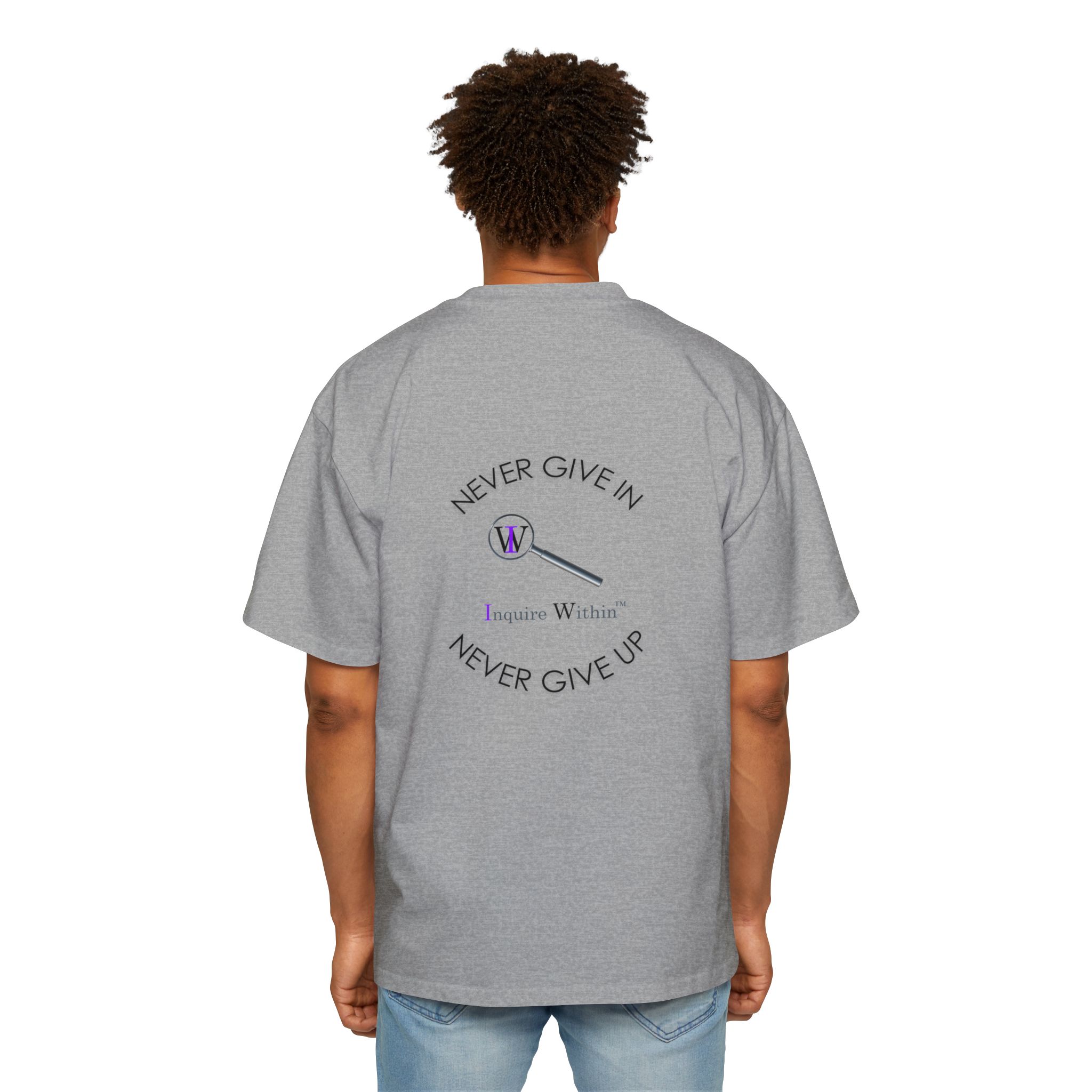 Men's Heavy Oversized Tee- "Inquire Within" - Image 28