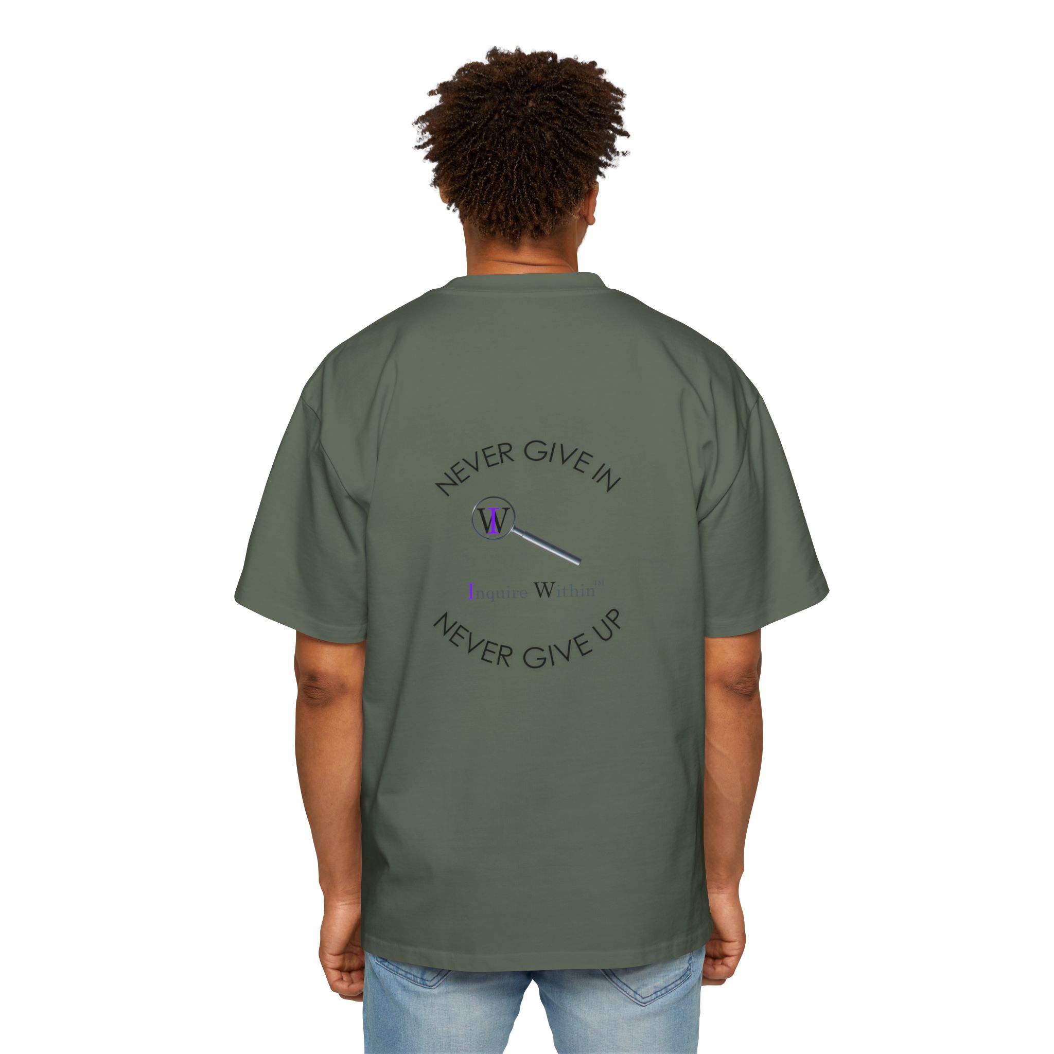 Men's Heavy Oversized Tee- "Inquire Within" - Image 40
