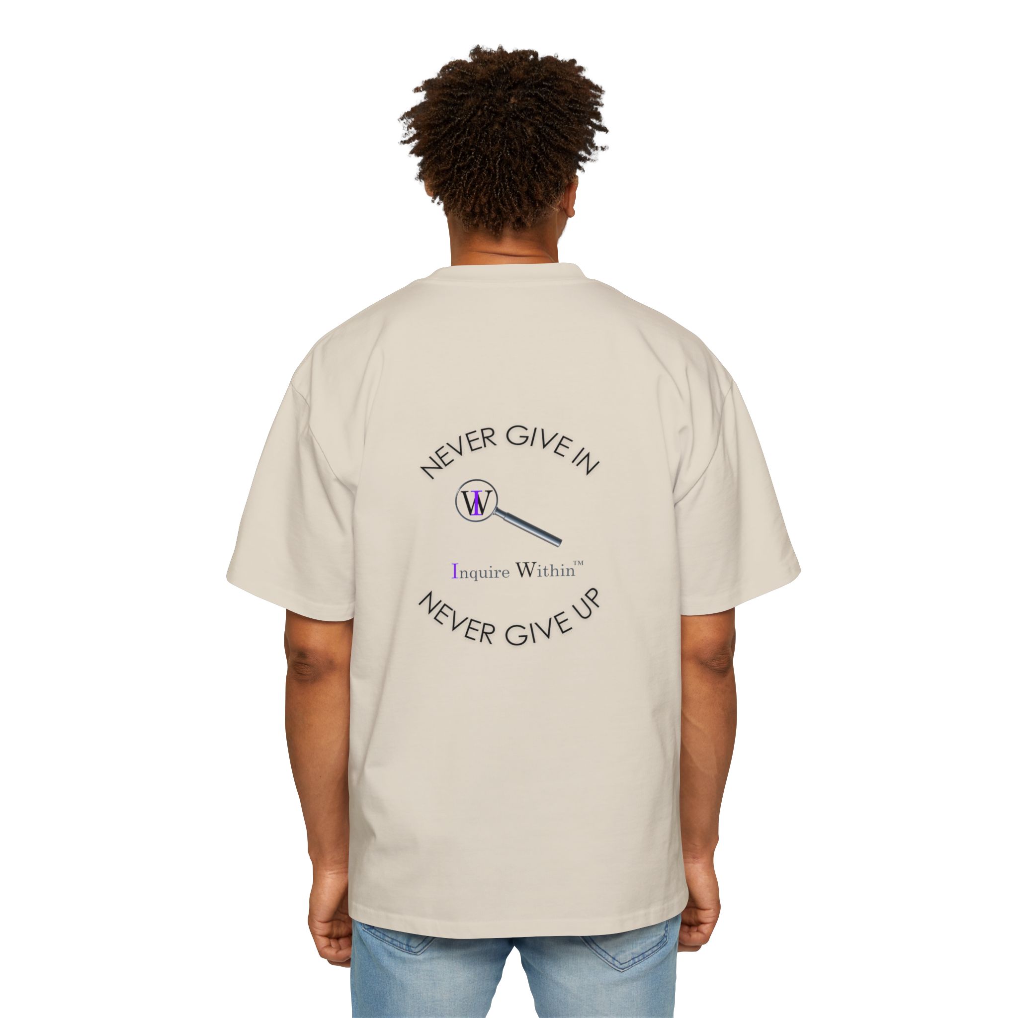 Men's Heavy Oversized Tee- "Inquire Within" - Image 20