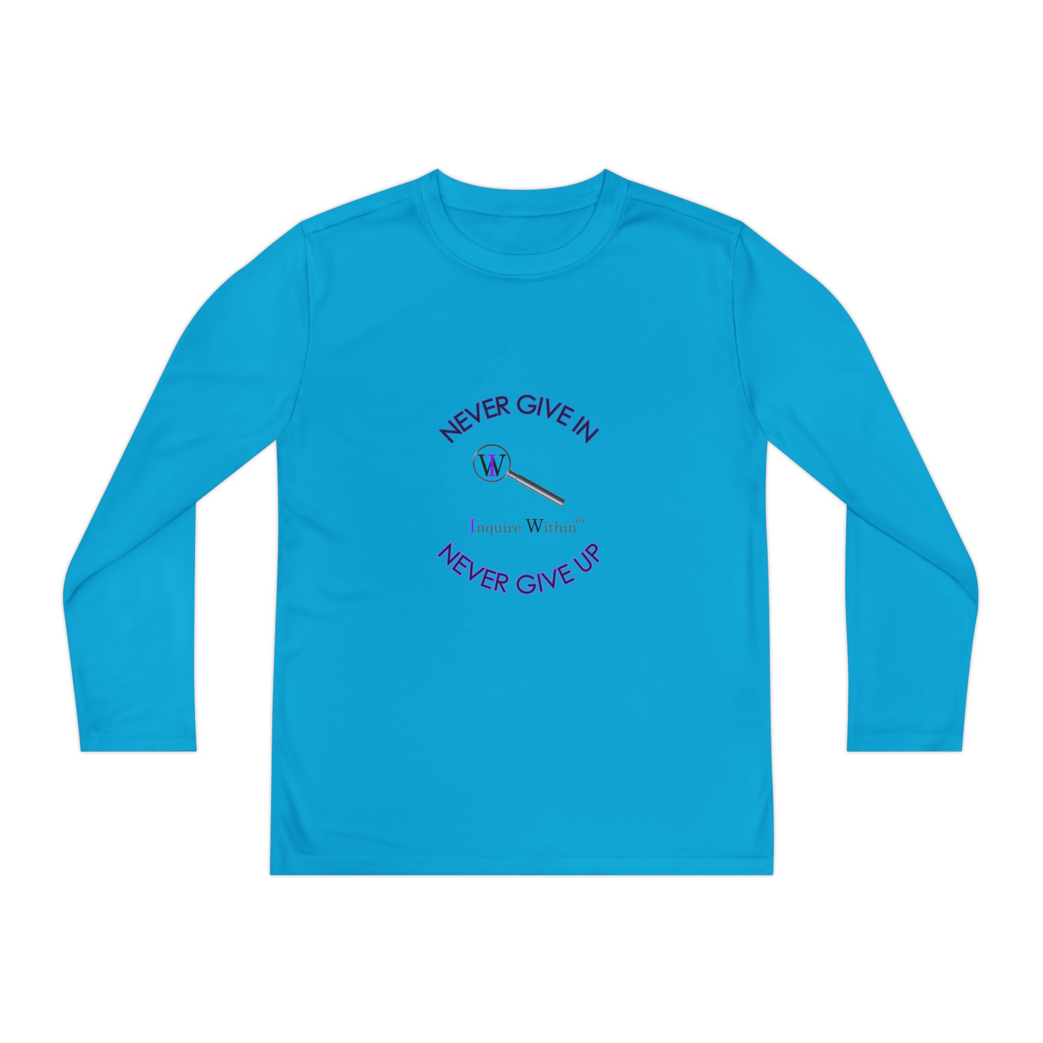 Youth Long Sleeve Tee — 'Never Give In. Never Give Up" - Image 9