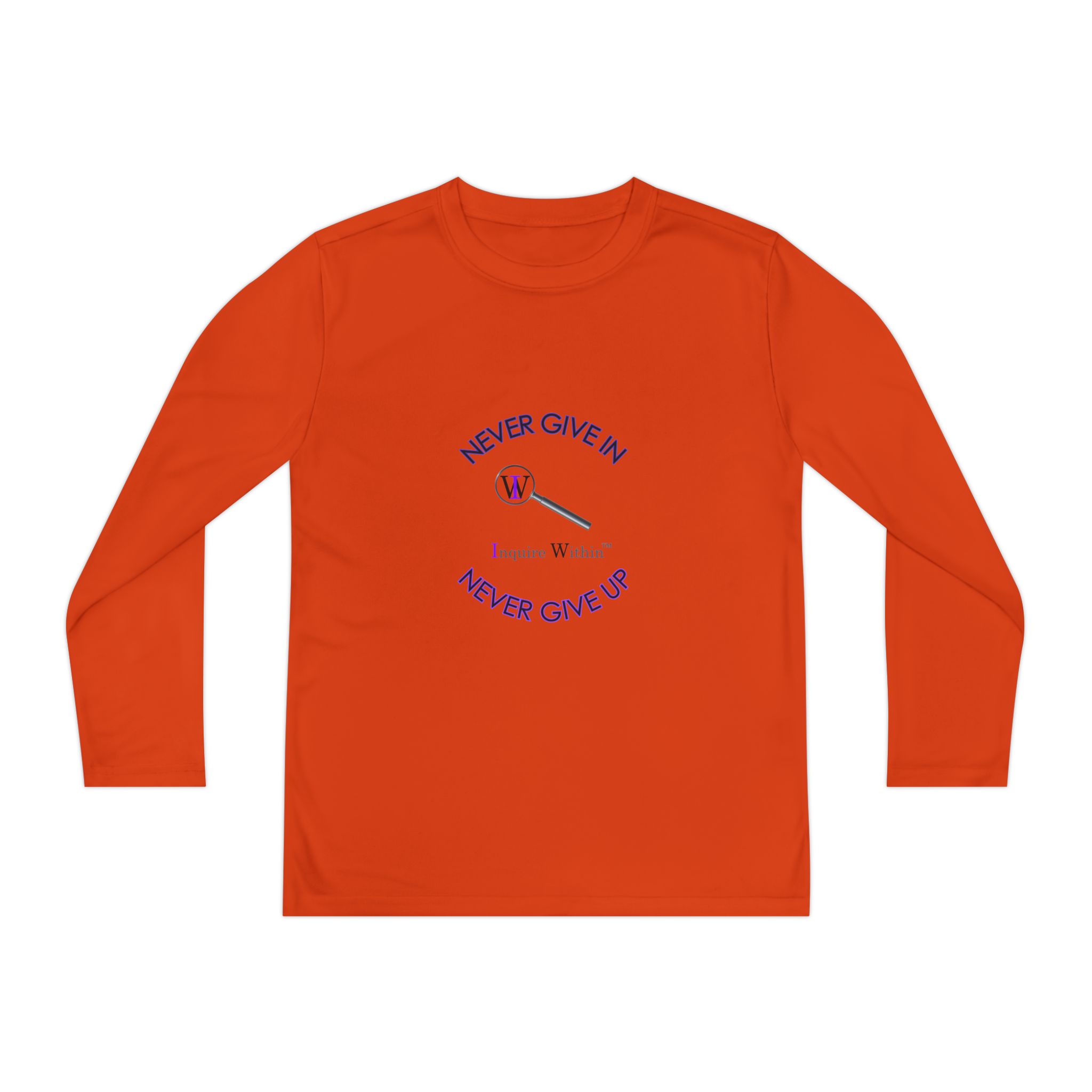 Youth Long Sleeve Tee — 'Never Give In. Never Give Up" - Image 33