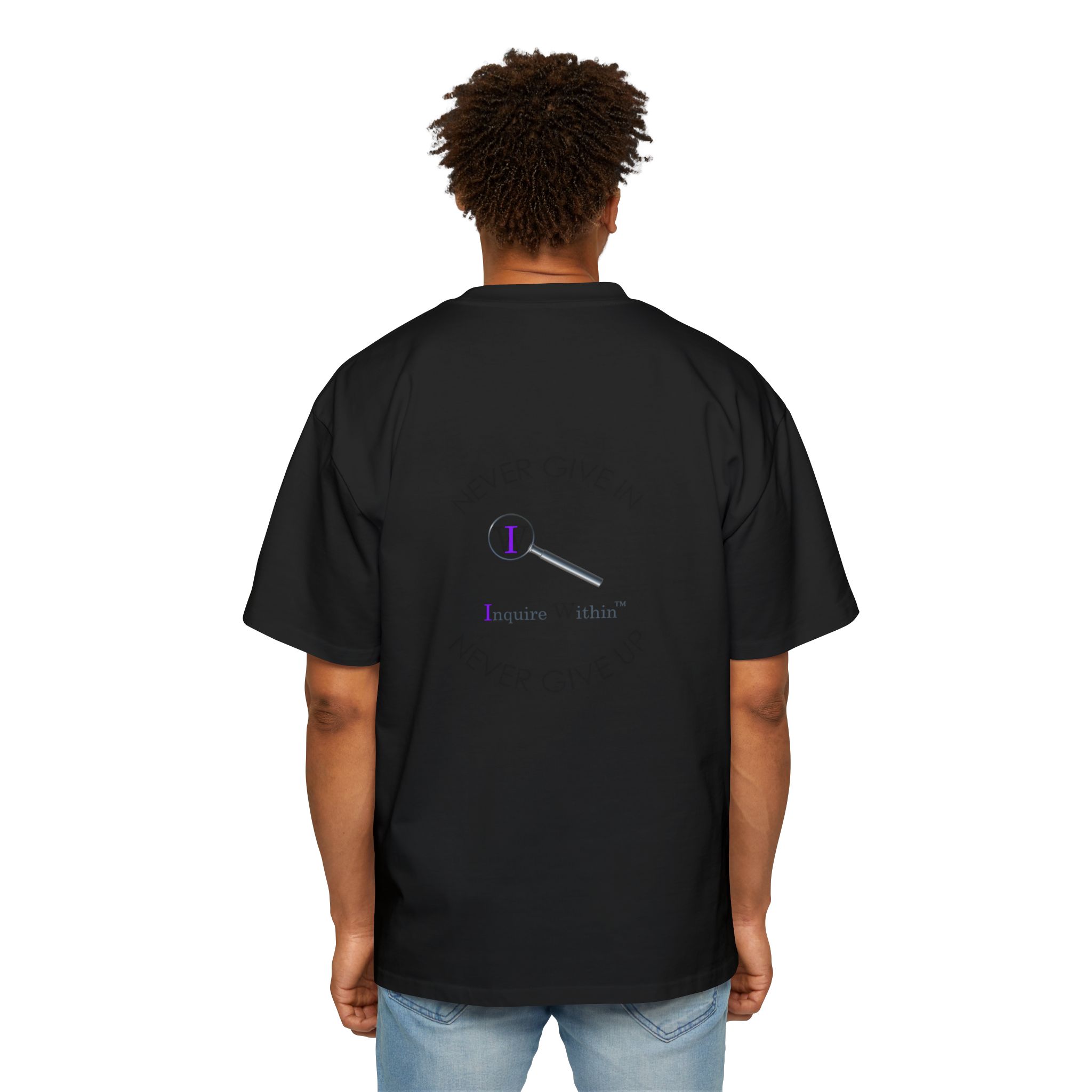 Men's Heavy Oversized Tee- "Inquire Within" - Image 16