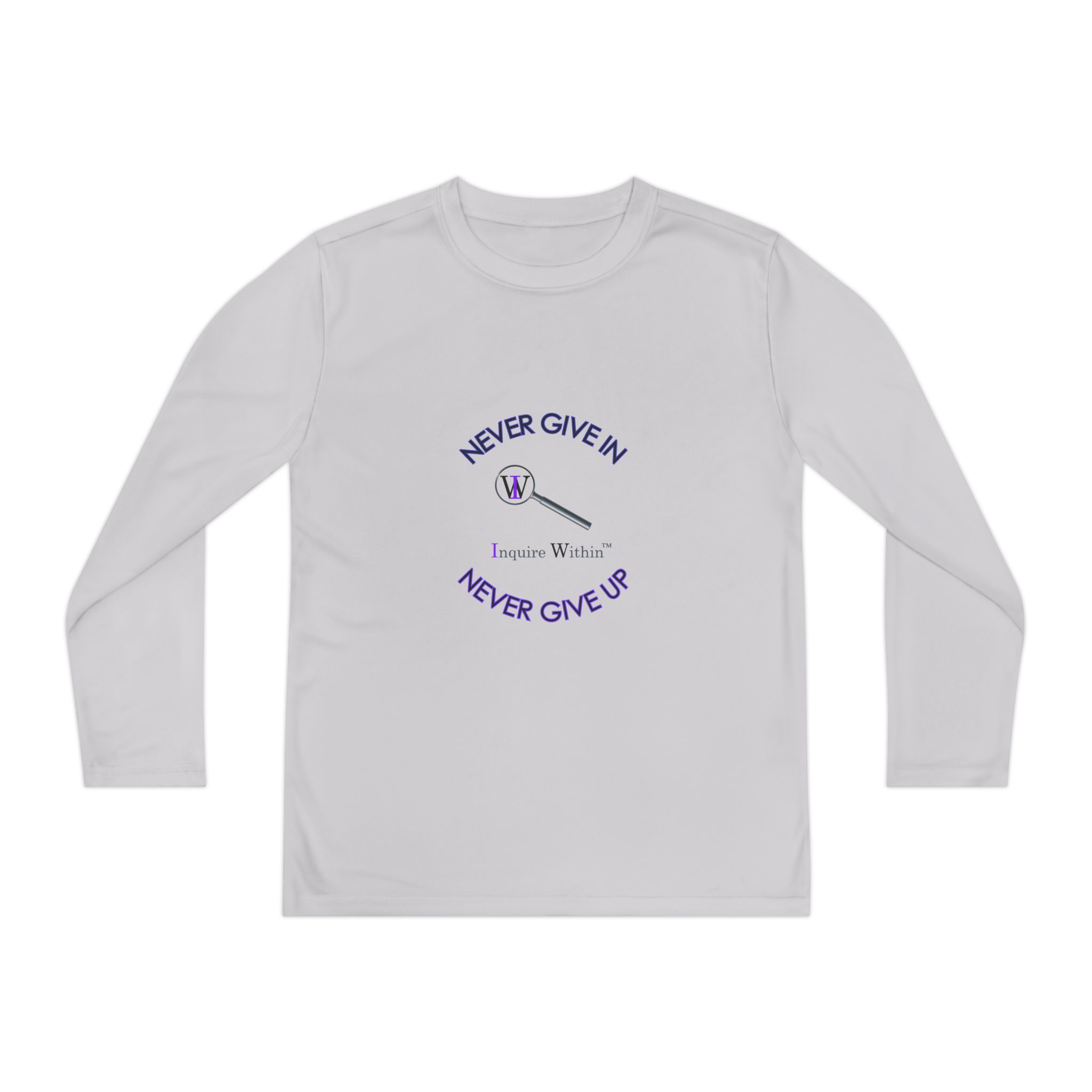 Youth Long Sleeve Tee — 'Never Give In. Never Give Up" - Image 21