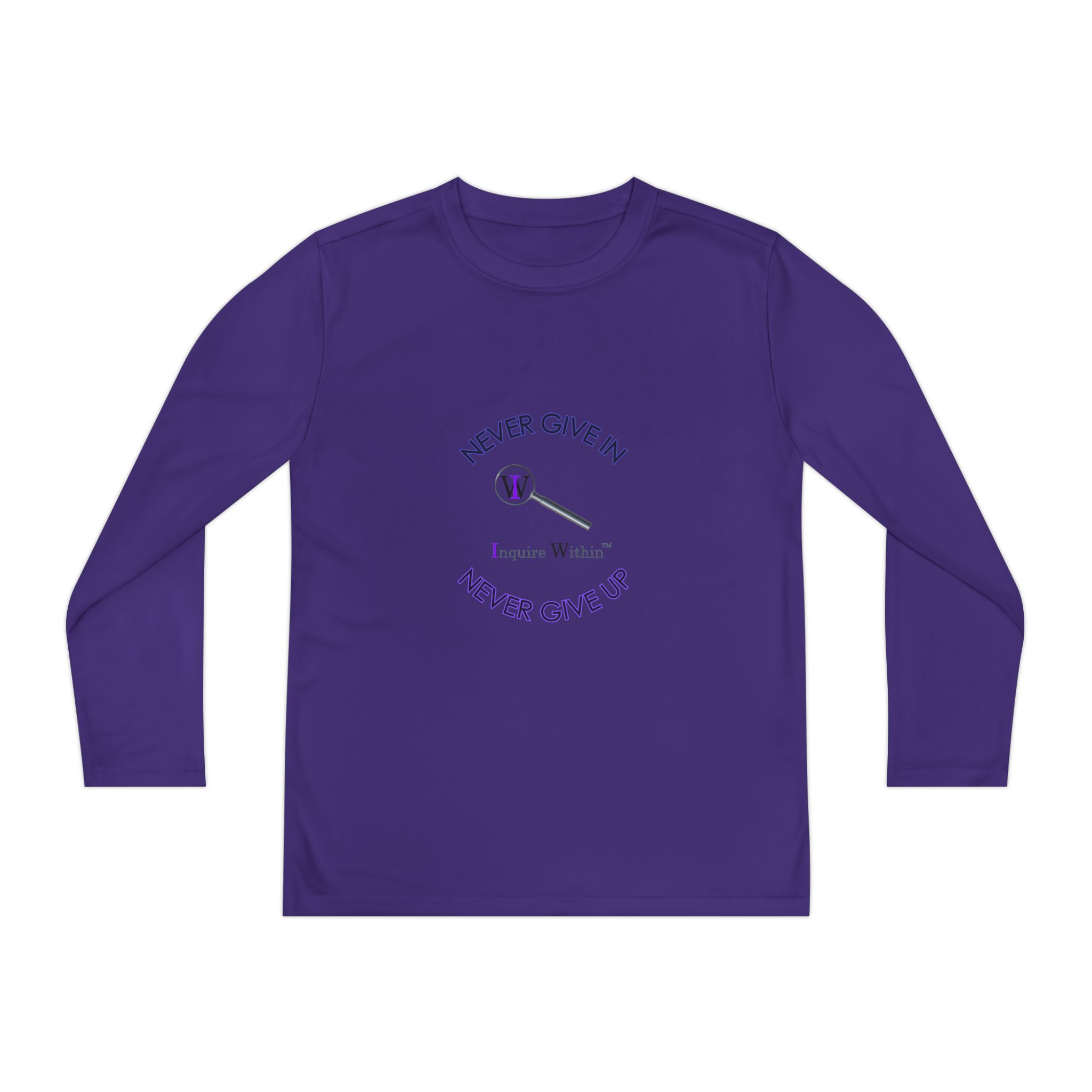 Youth Long Sleeve Tee — 'Never Give In. Never Give Up" - Image 49