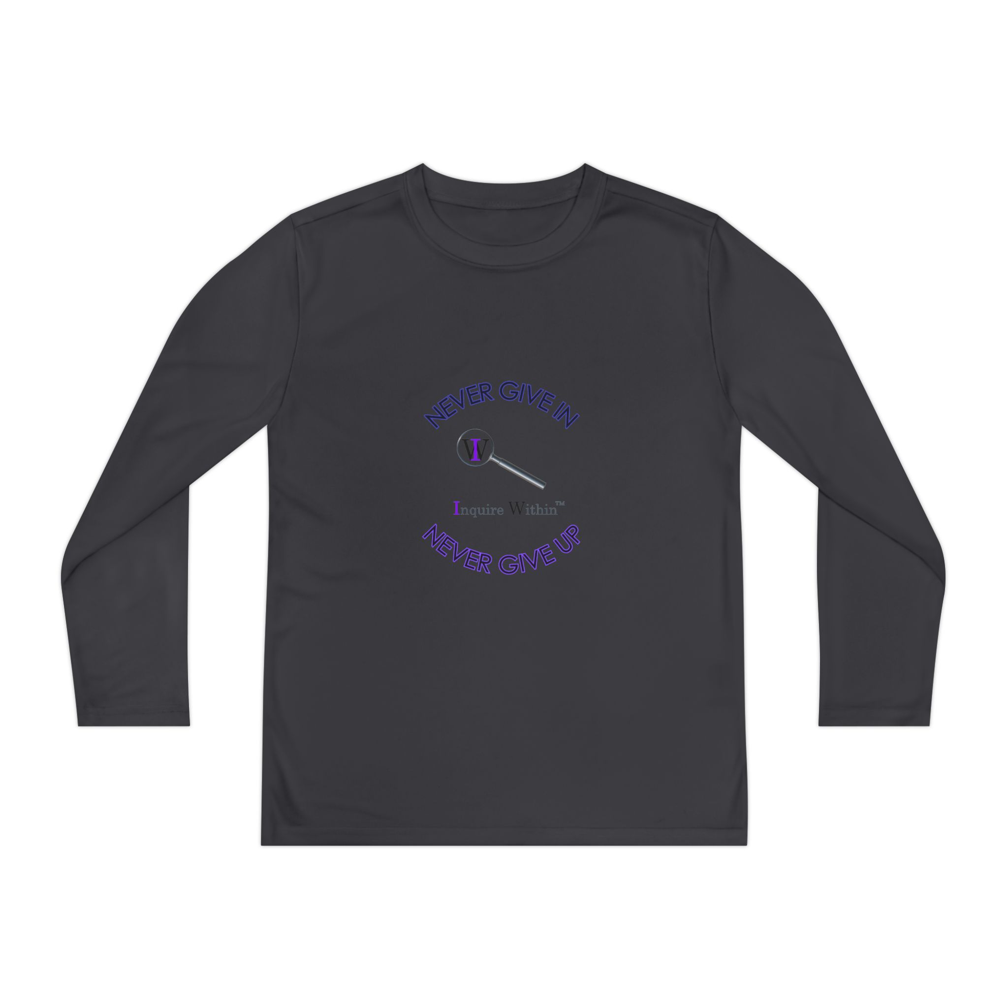 Youth Long Sleeve Tee — 'Never Give In. Never Give Up" - Image 25